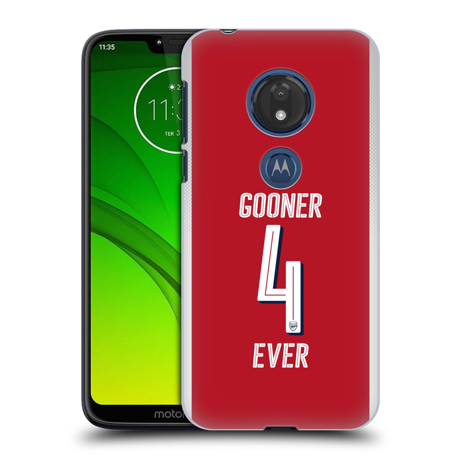 Pouzdro na mobil Motorola Moto G7 Play Fotbalový klub Arsenal navždy 4 ever červená