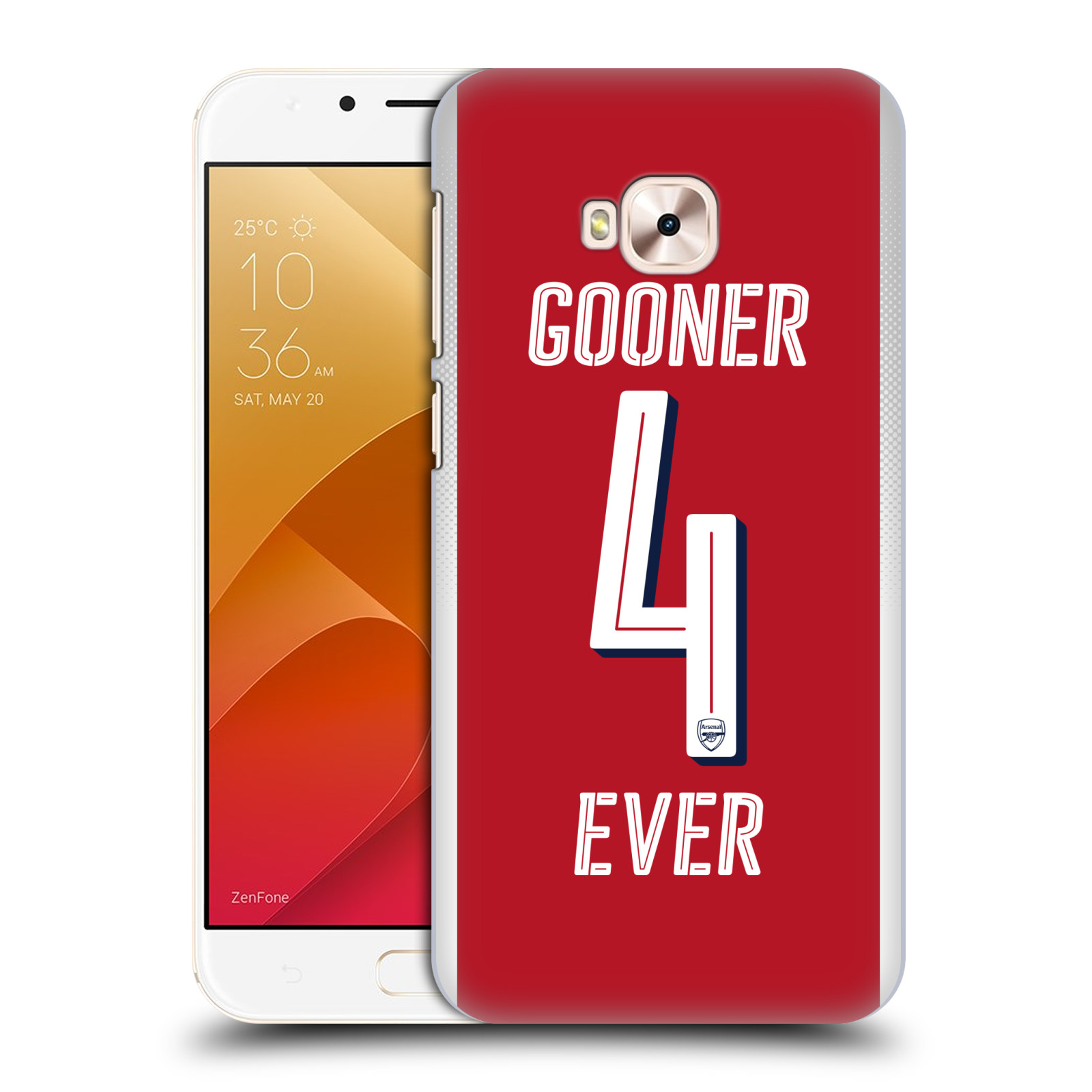 HEAD CASE plastový obal na mobil Asus Zenfone 4 Selfie Pro ZD552KL Fotbalový klub Arsenal navždy 4 ever červená