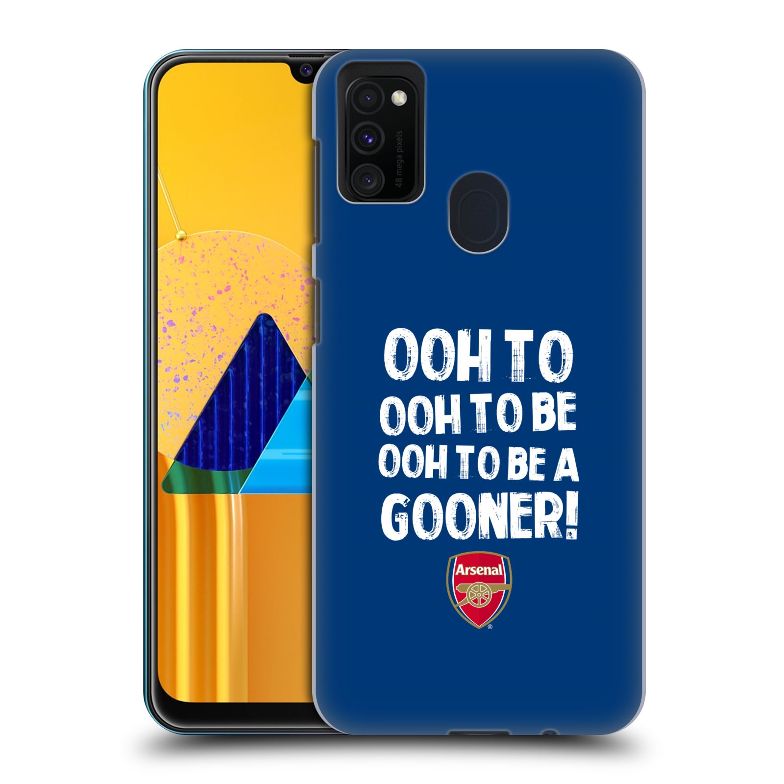 Zadní kryt na mobil Samsung Galaxy M21 Fotbalový klub Arsenal Gooners modrý