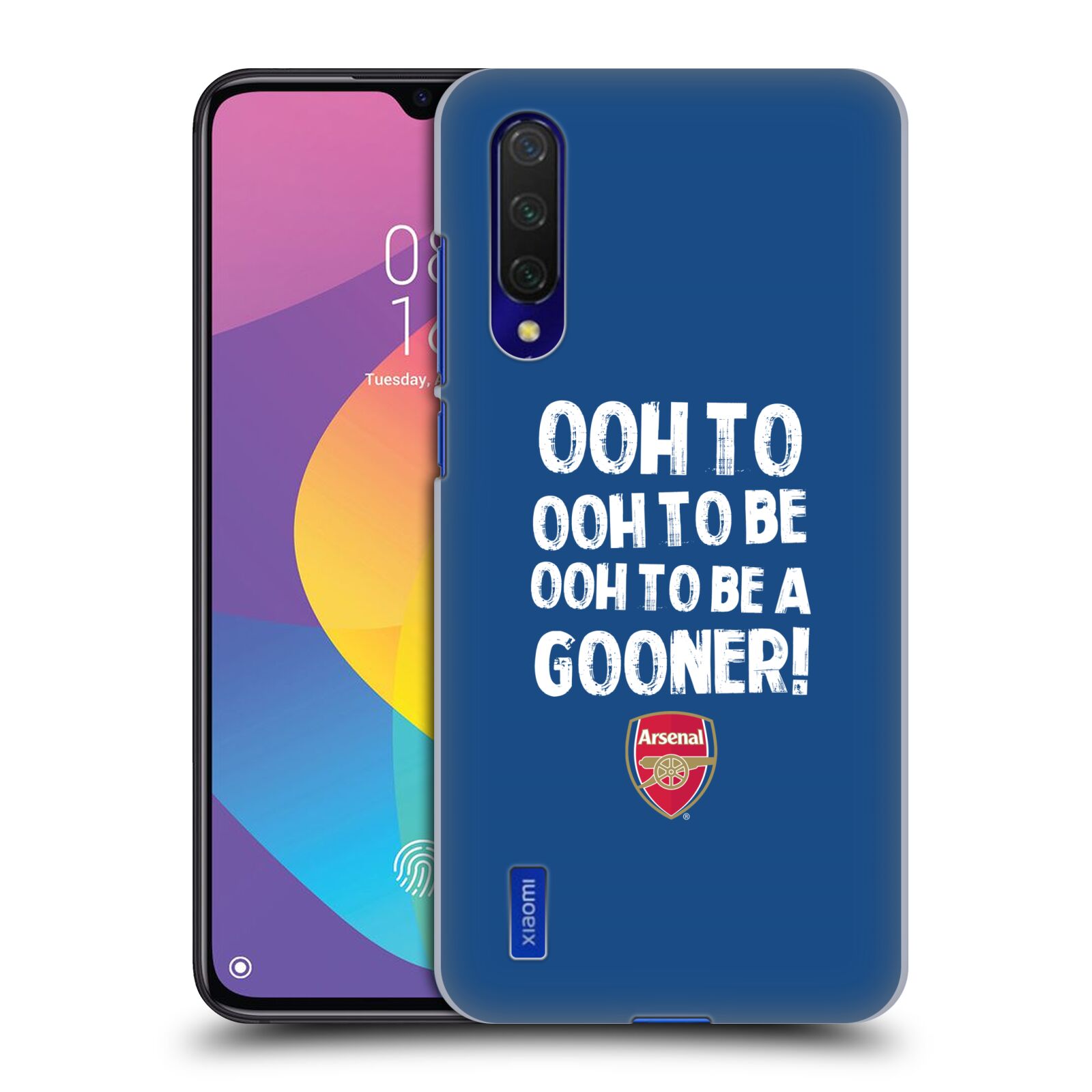 Zadní kryt na mobil Xiaomi MI 9 LITE Fotbalový klub Arsenal Gooners modrý