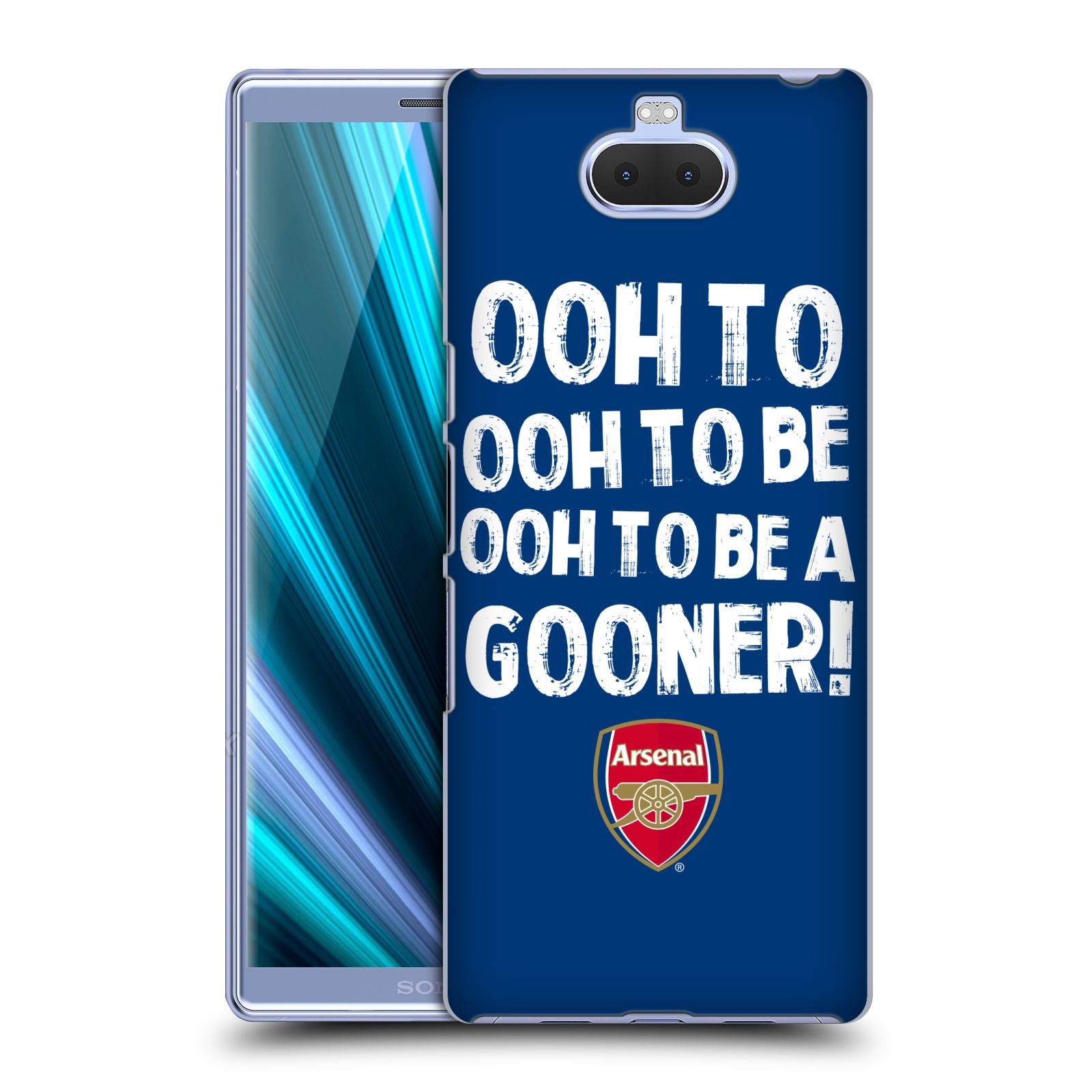 Pouzdro na mobil Sony Xperia 10 - Head Case - Fotbalový klub Arsenal Gooners modrý