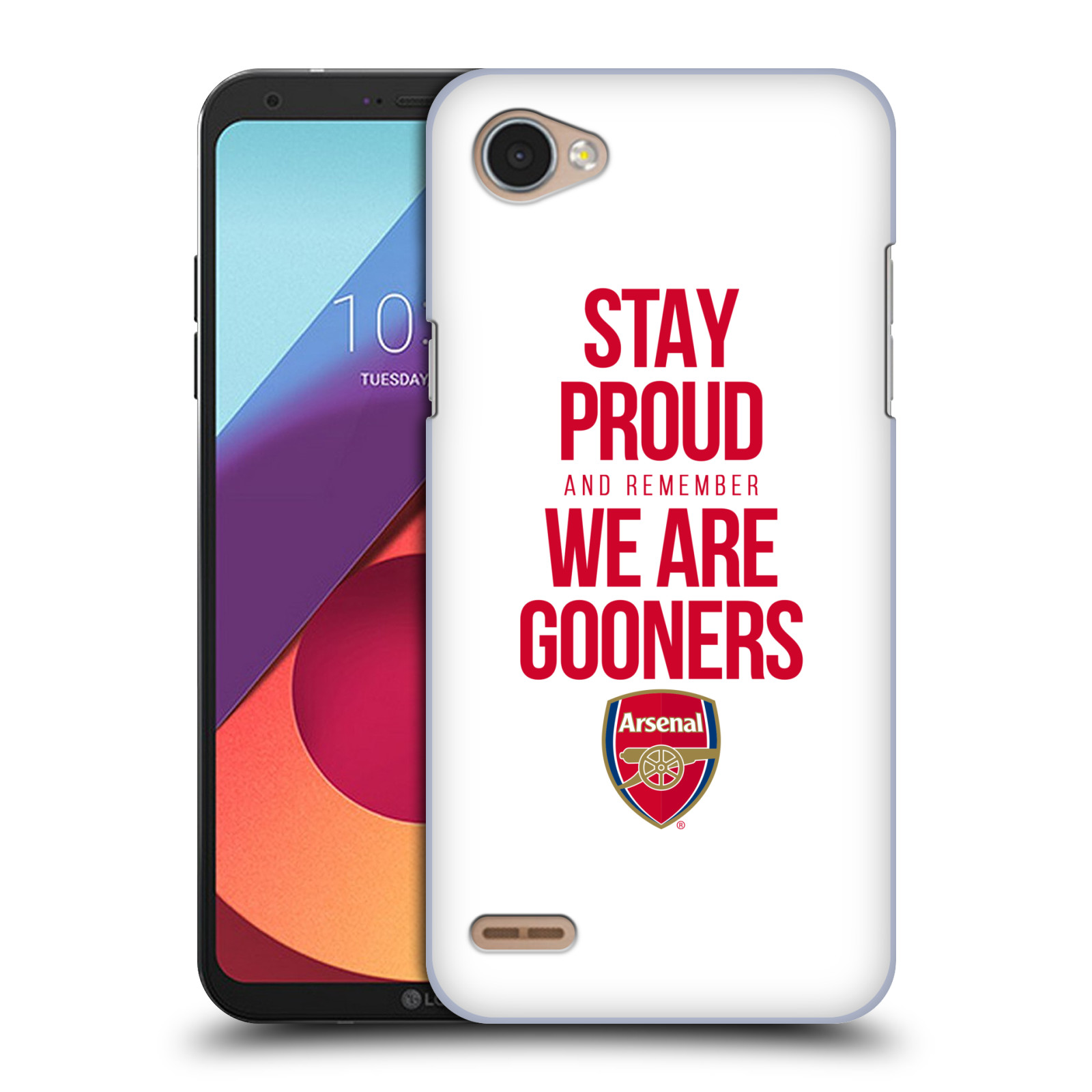 HEAD CASE plastový obal na mobil LG Q6 / Q6 PLUS Fotbalový klub Arsenal hrdost bílé pozadí