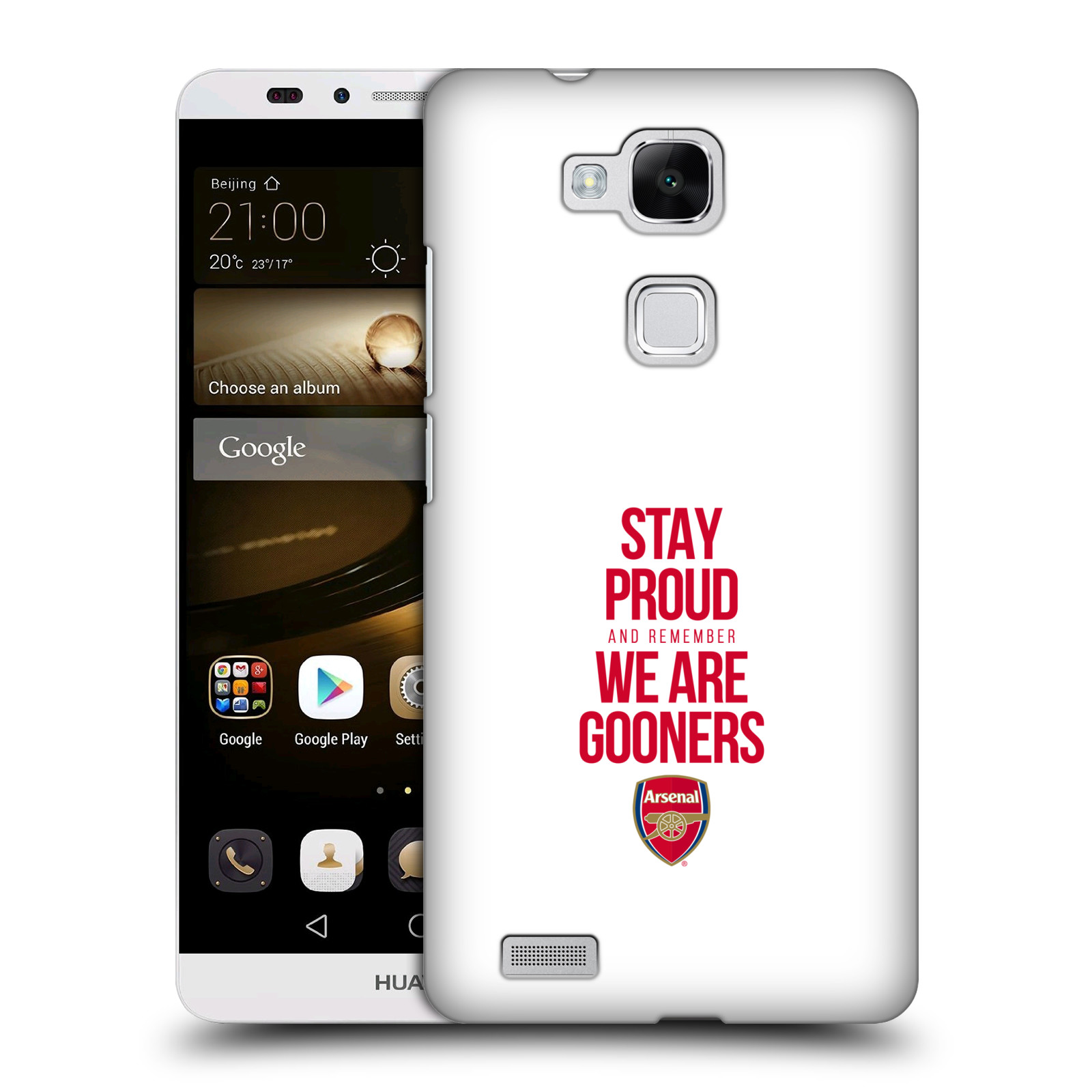 HEAD CASE plastový obal na mobil Huawei Mate 7 Fotbalový klub Arsenal hrdost bílé pozadí
