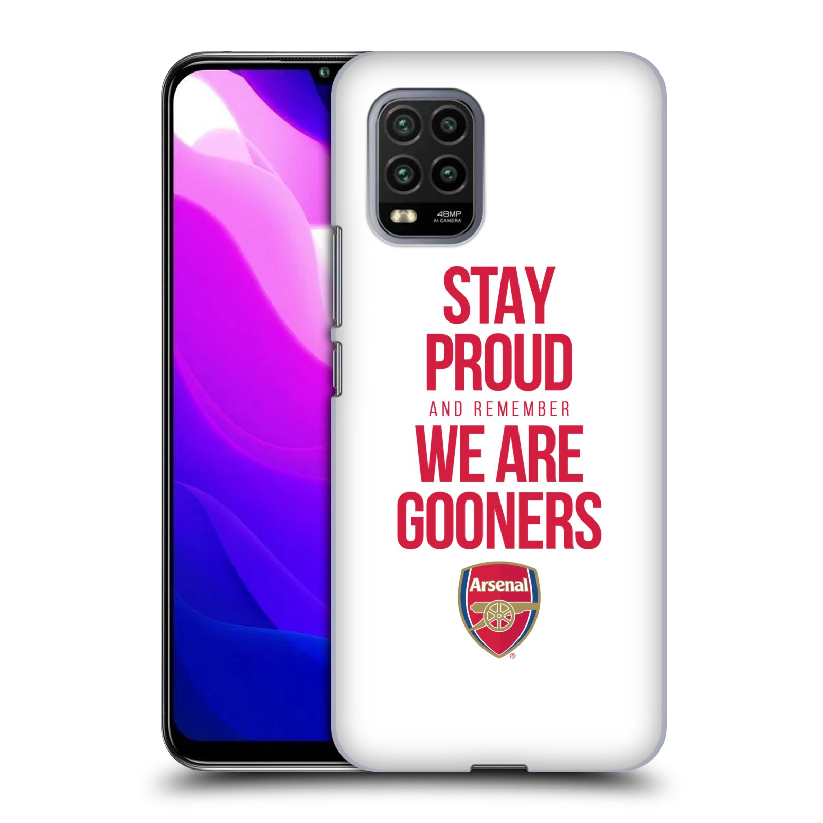 Zadní kryt, obal na mobil Xiaomi Mi 10 LITE Fotbalový klub Arsenal hrdost bílé pozadí