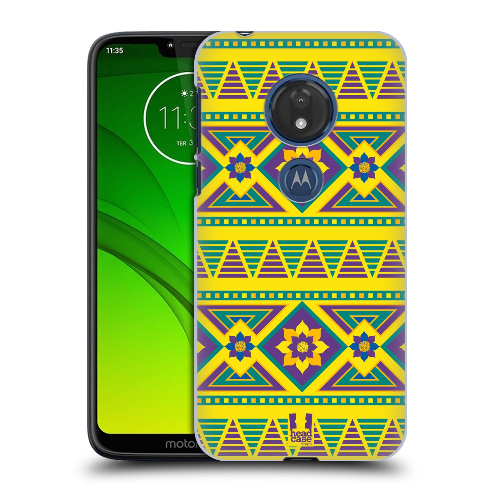 Pouzdro na mobil Motorola Moto G7 Play vzor Africké motivy 2 KVĚT