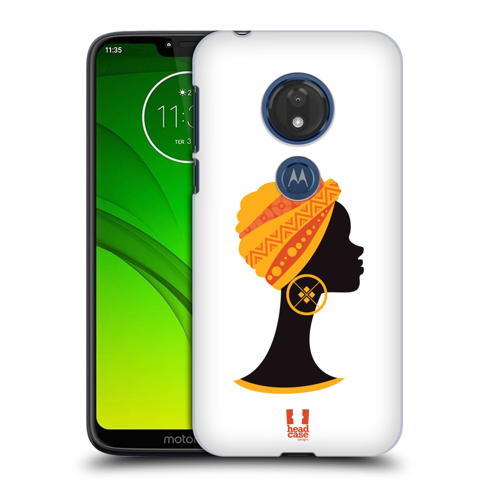 Pouzdro na mobil Motorola Moto G7 Play vzor Africké motivy SILUETA