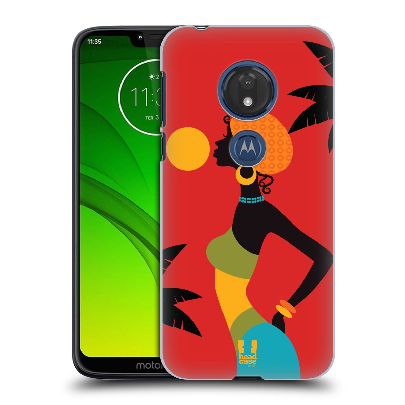 Pouzdro na mobil Motorola Moto G7 Play vzor Africké motivy ZÁPAD SLUNCE