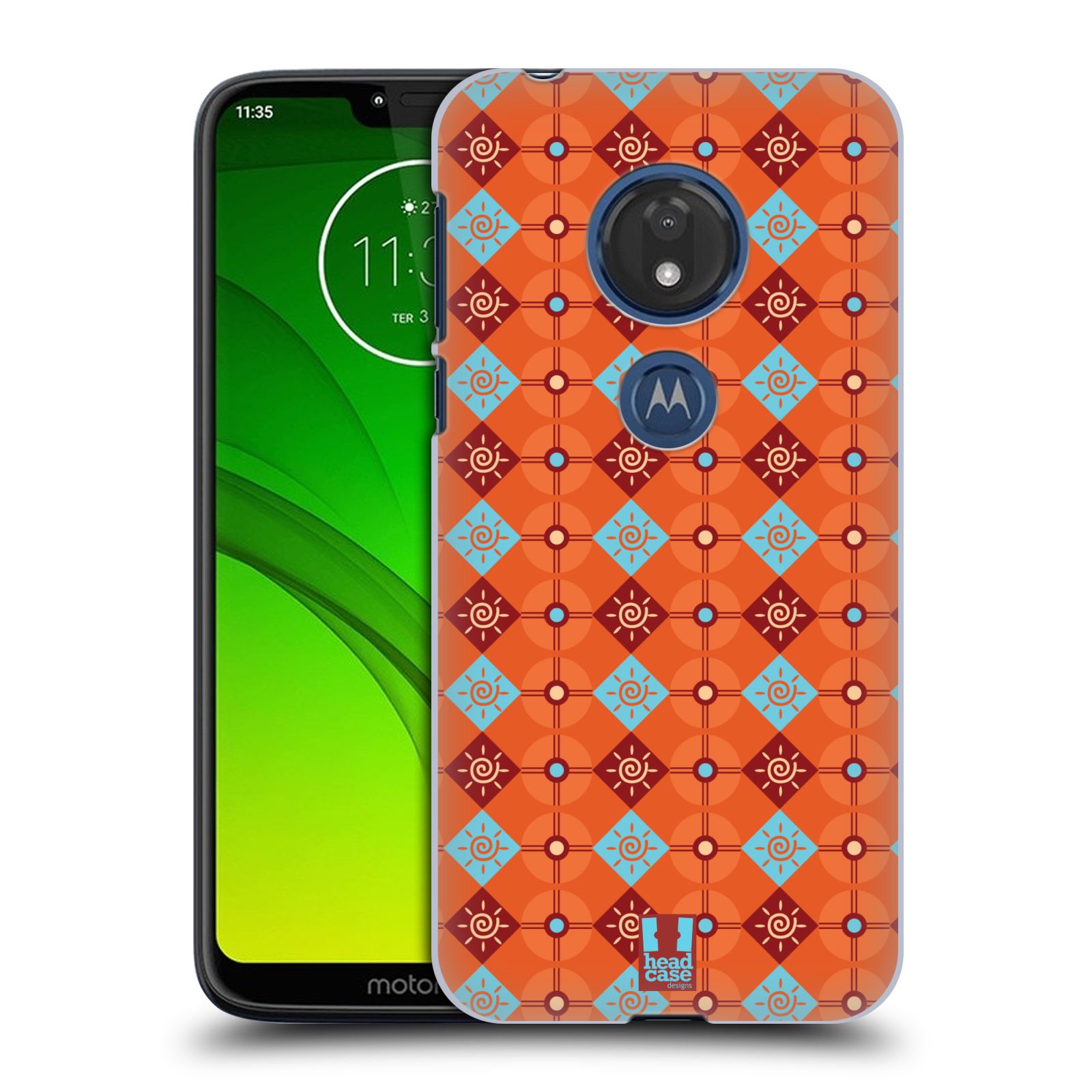Pouzdro na mobil Motorola Moto G7 Play vzor Africké motivy sluneční vír