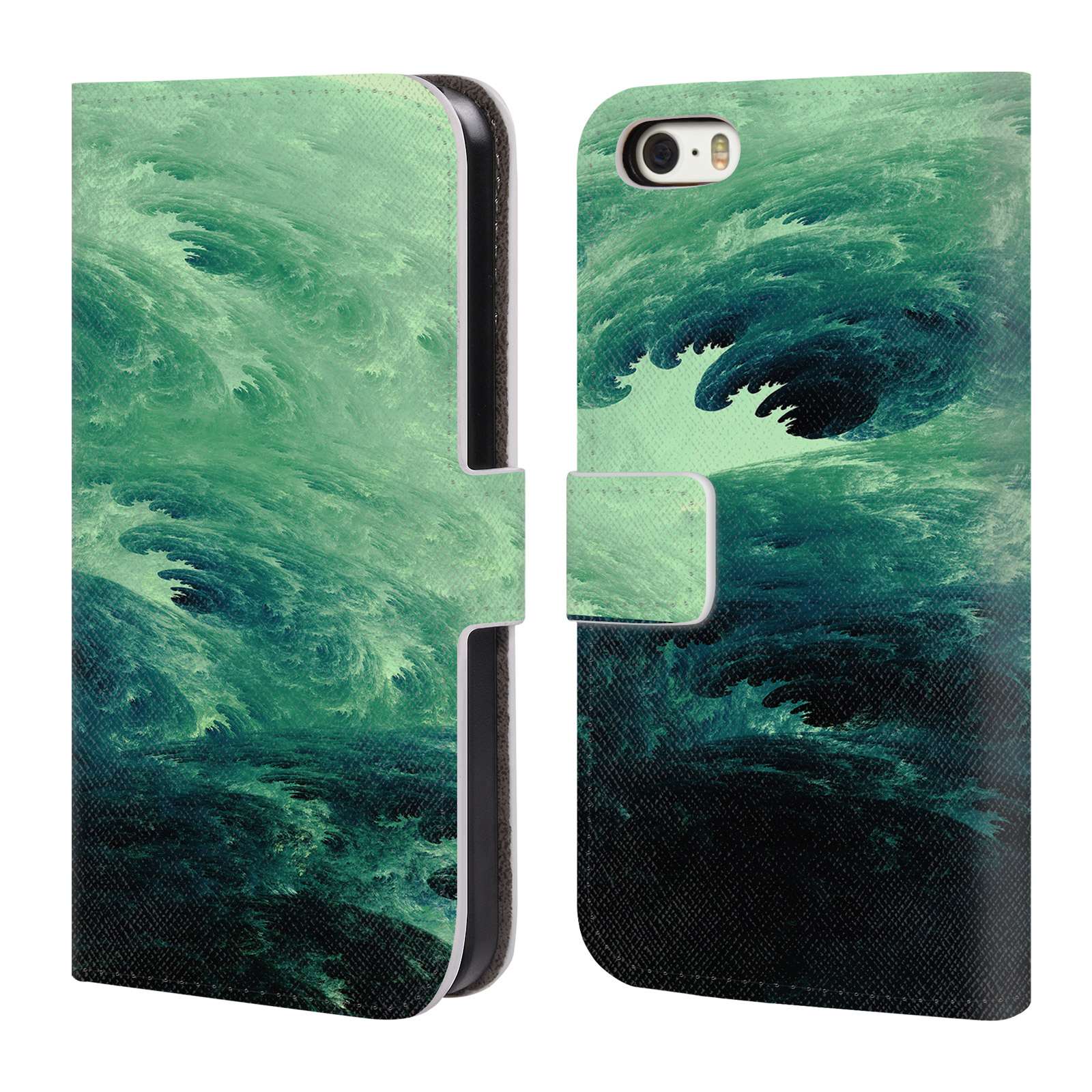 Pouzdro HEAD CASE pro mobil Apple Iphone 5 / 5S / SE 2015 - Andi Greyscale umělec divoký oceán