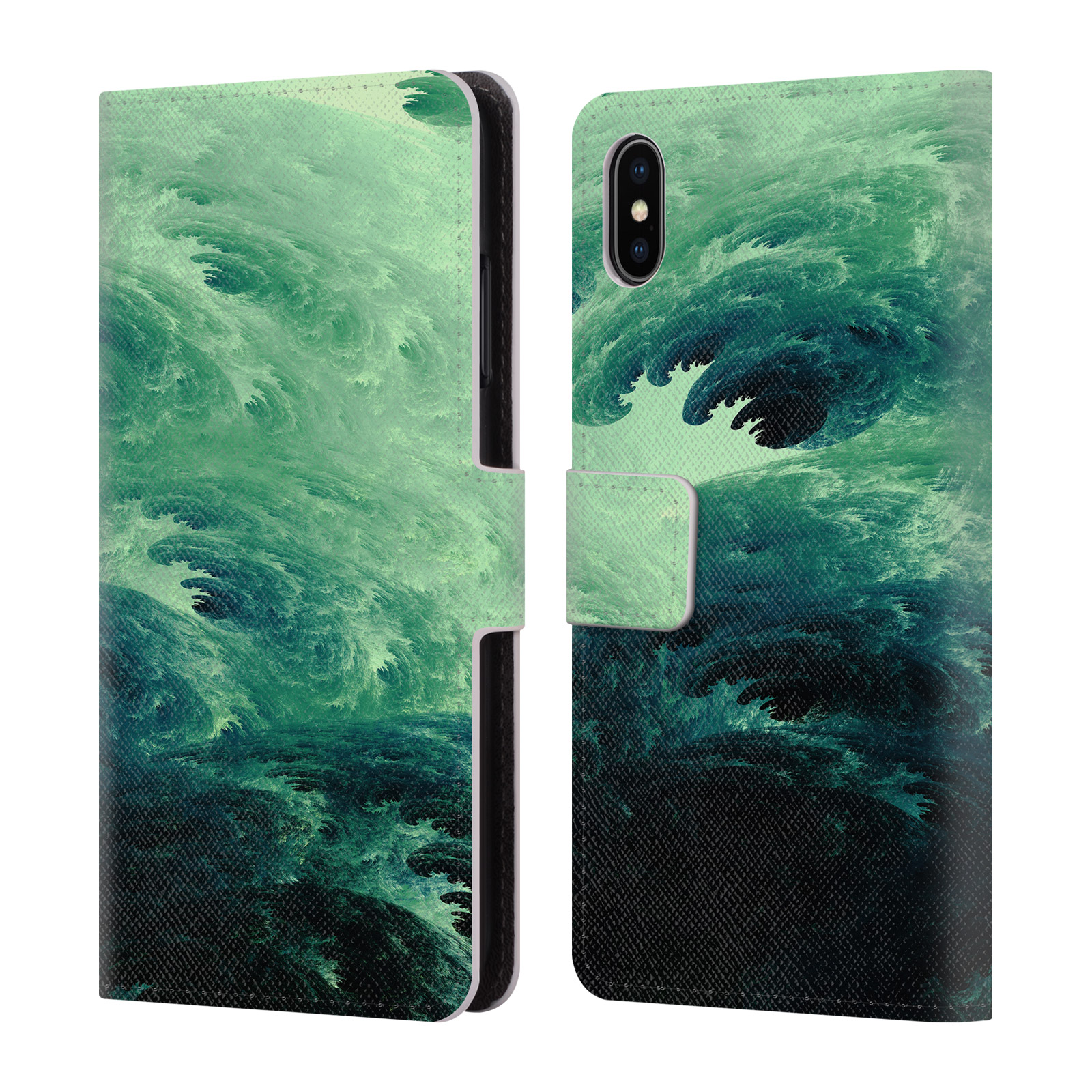 Pouzdro HEAD CASE pro mobil Apple Iphone XS MAX - Andi Greyscale umělec divoký oceán