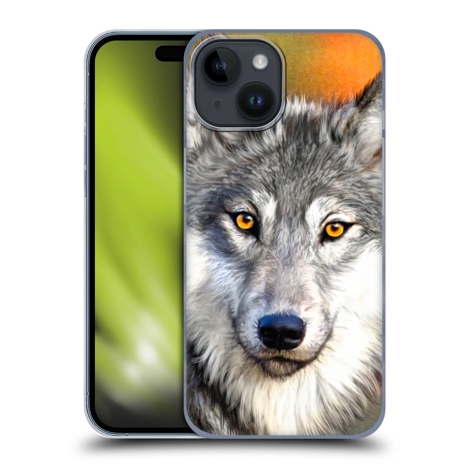 Plastový obal HEAD CASE na mobil Apple Iphone 15  - Přední foto vlk