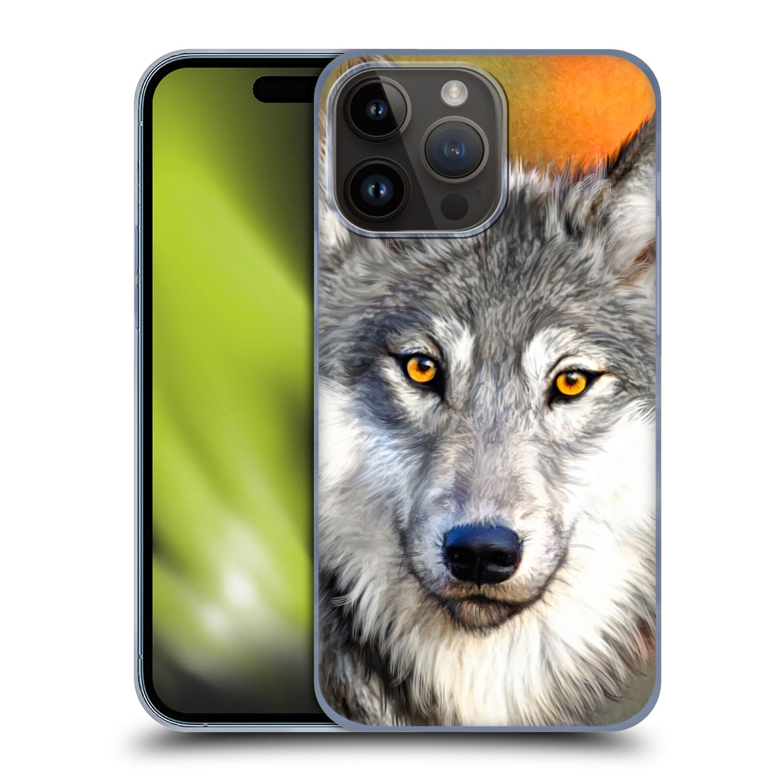 Plastový obal HEAD CASE na mobil Apple Iphone 15 PRO MAX  - Přední foto vlk