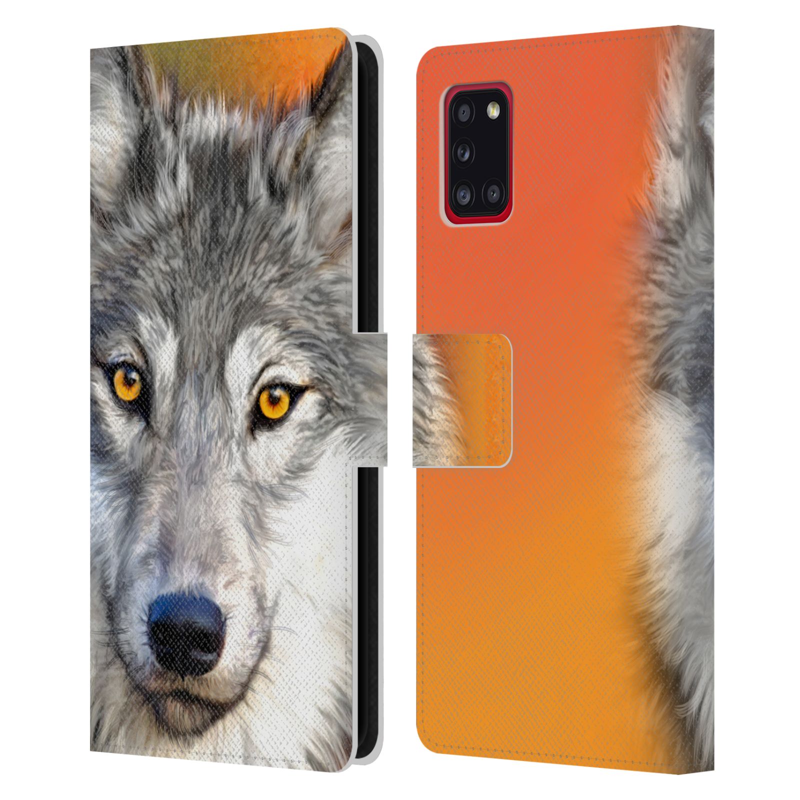 Pouzdro HEAD CASE na mobil Samsung Galaxy A31  vlk oranžová