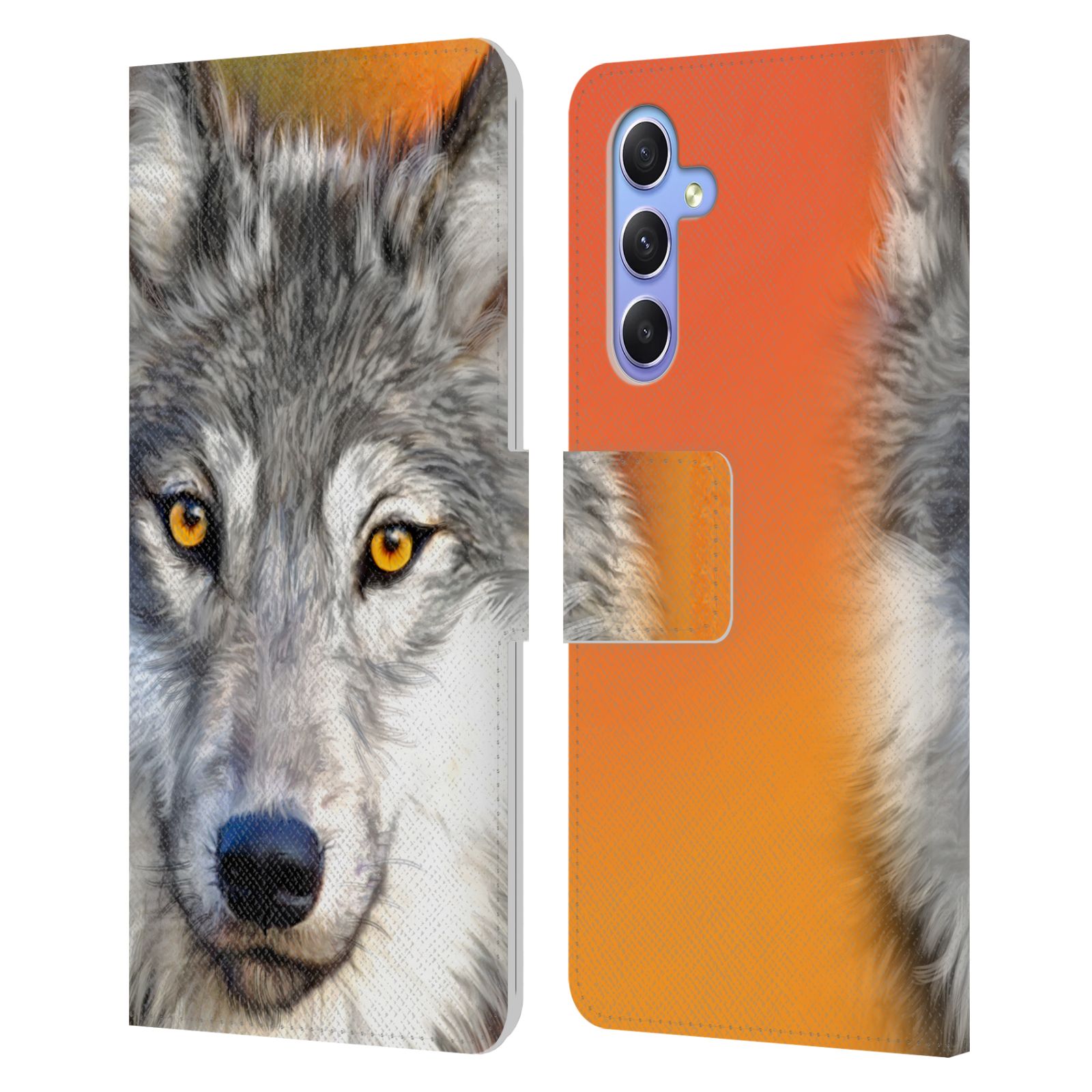 Pouzdro HEAD CASE na mobil Samsung Galaxy A34 5G  vlk oranžová
