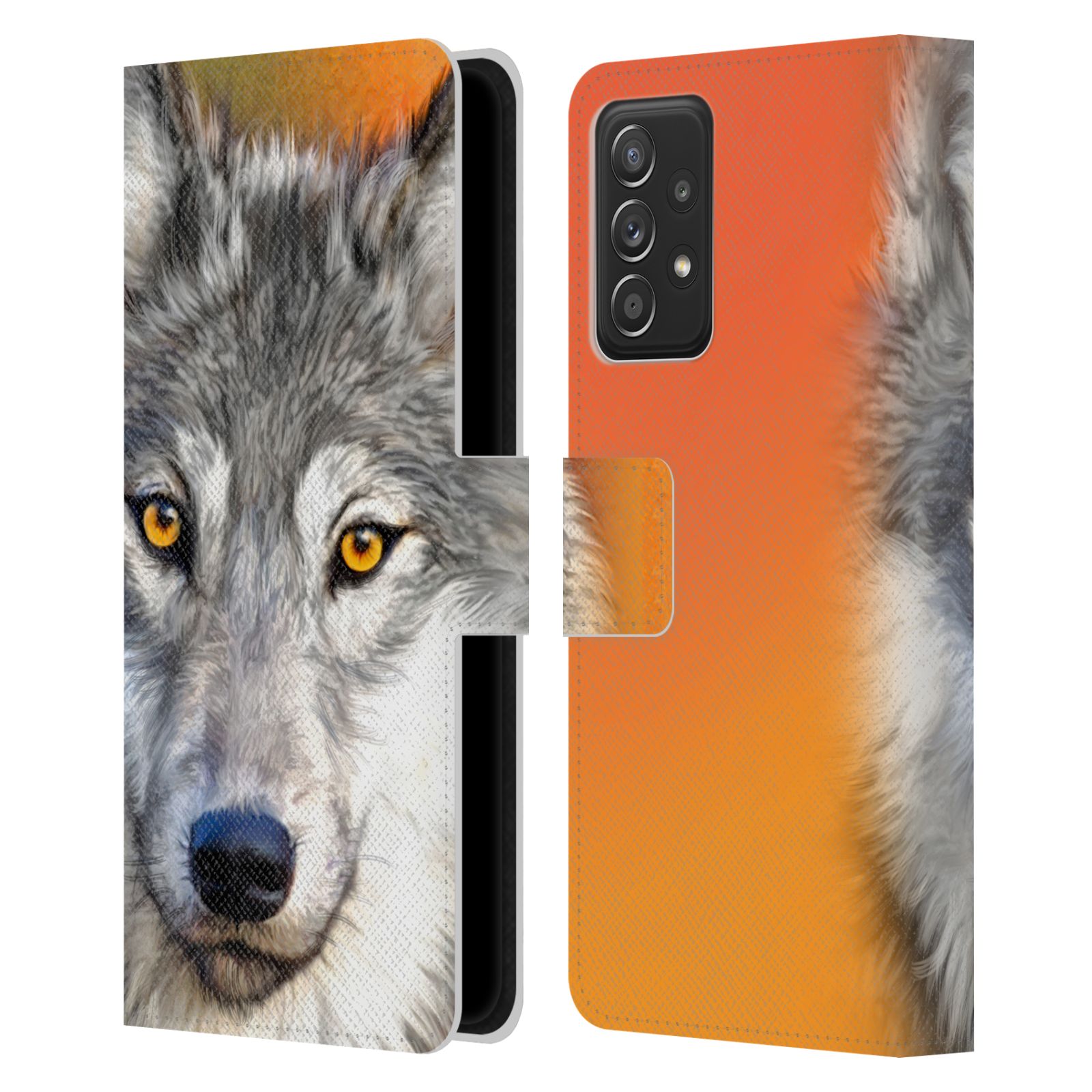 Pouzdro HEAD CASE na mobil Samsung Galaxy A52 / A52 5G / A52s 5G  vlk oranžová
