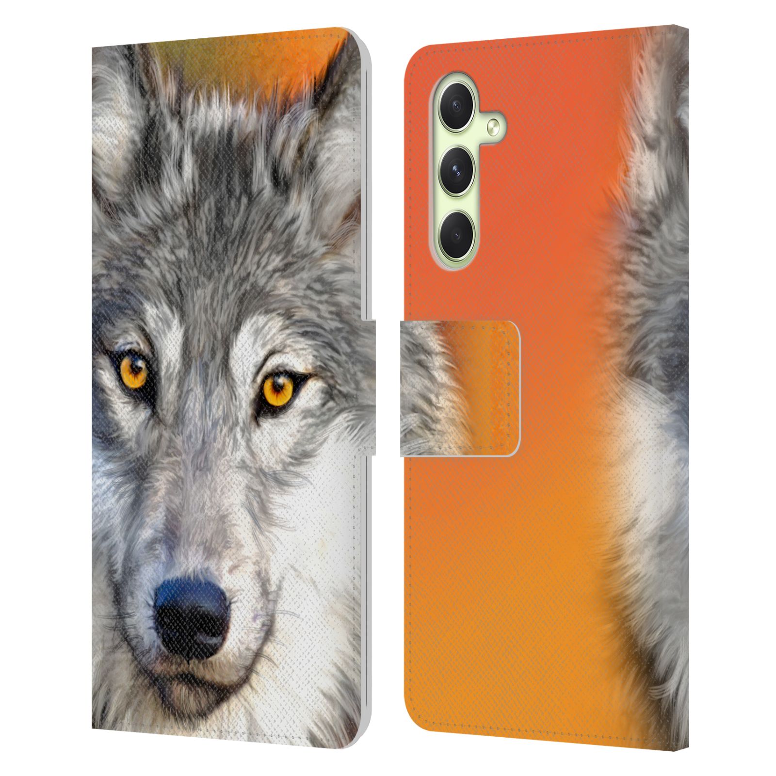 Pouzdro HEAD CASE na mobil Samsung Galaxy A54 5G  vlk oranžová