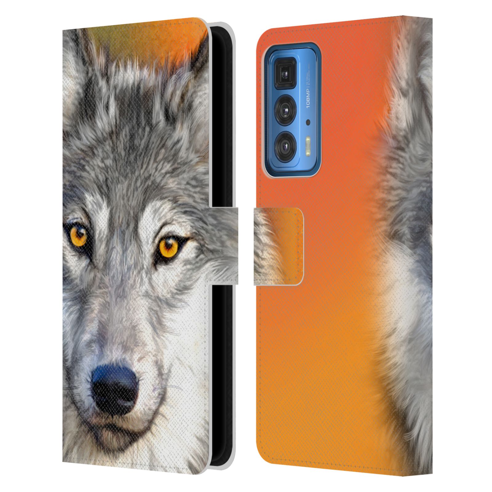 Pouzdro HEAD CASE na mobil Motorola EDGE 20 PRO  vlk oranžová