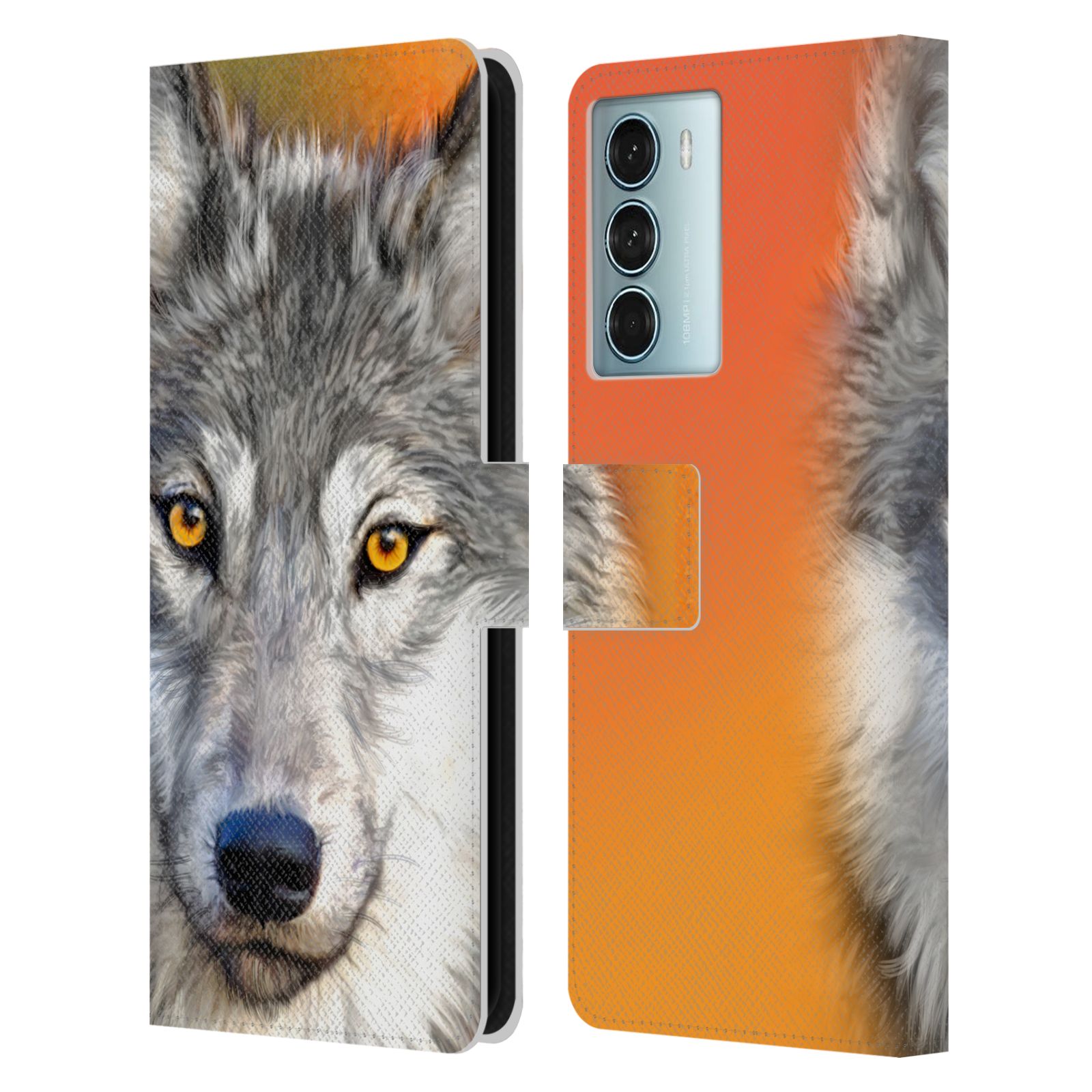 Pouzdro HEAD CASE na mobil Motorola Moto G200 5G  vlk oranžová