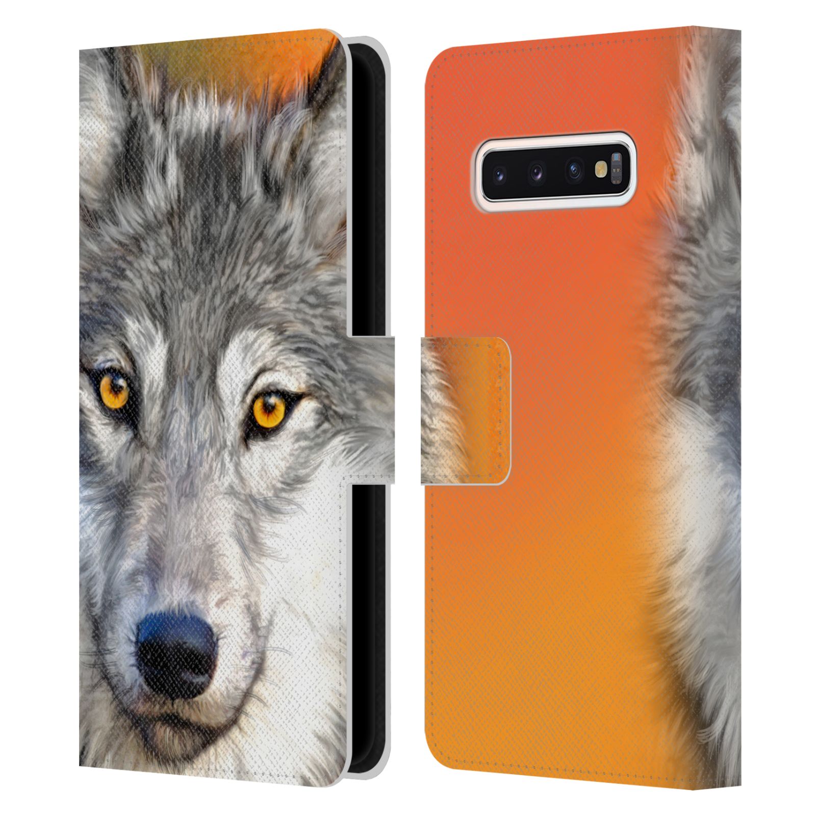 Pouzdro HEAD CASE na mobil Samsung Galaxy S10  vlk oranžová