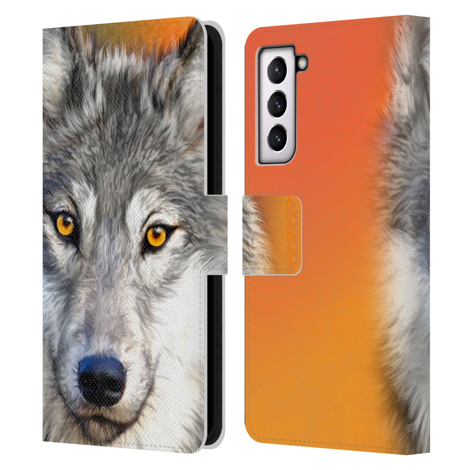 Pouzdro HEAD CASE na mobil Samsung Galaxy S21 / S21 5G  vlk oranžová