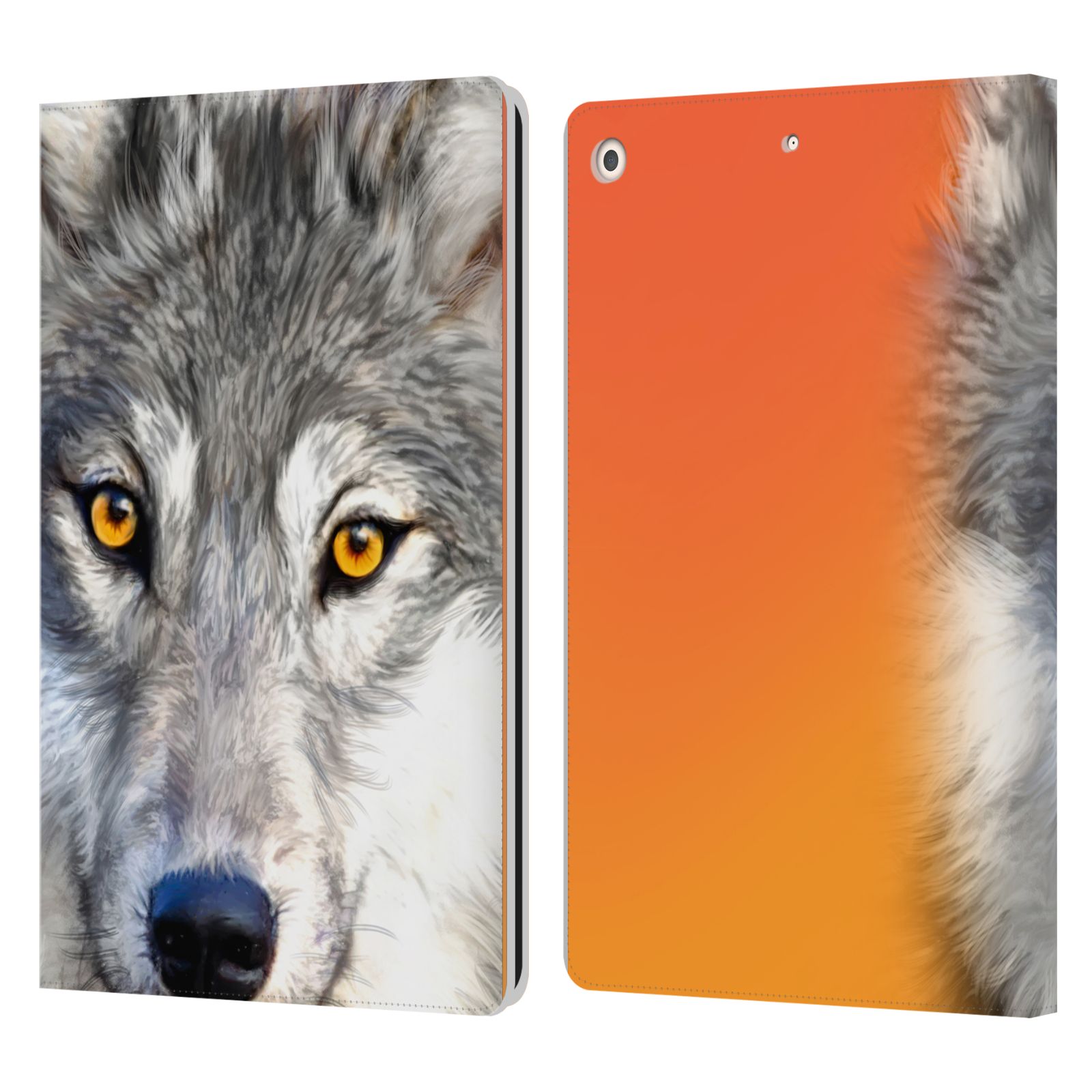 Pouzdro pro tablet Apple Ipad 10.2 - HEAD CASE -  vlk oranžová