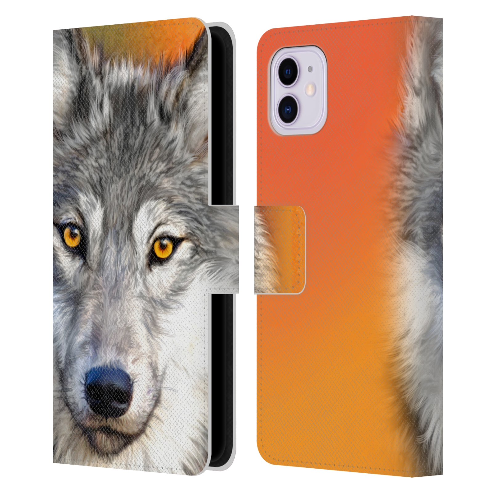 Pouzdro na mobil Apple Iphone 11 - Head Case - vlk oranžová