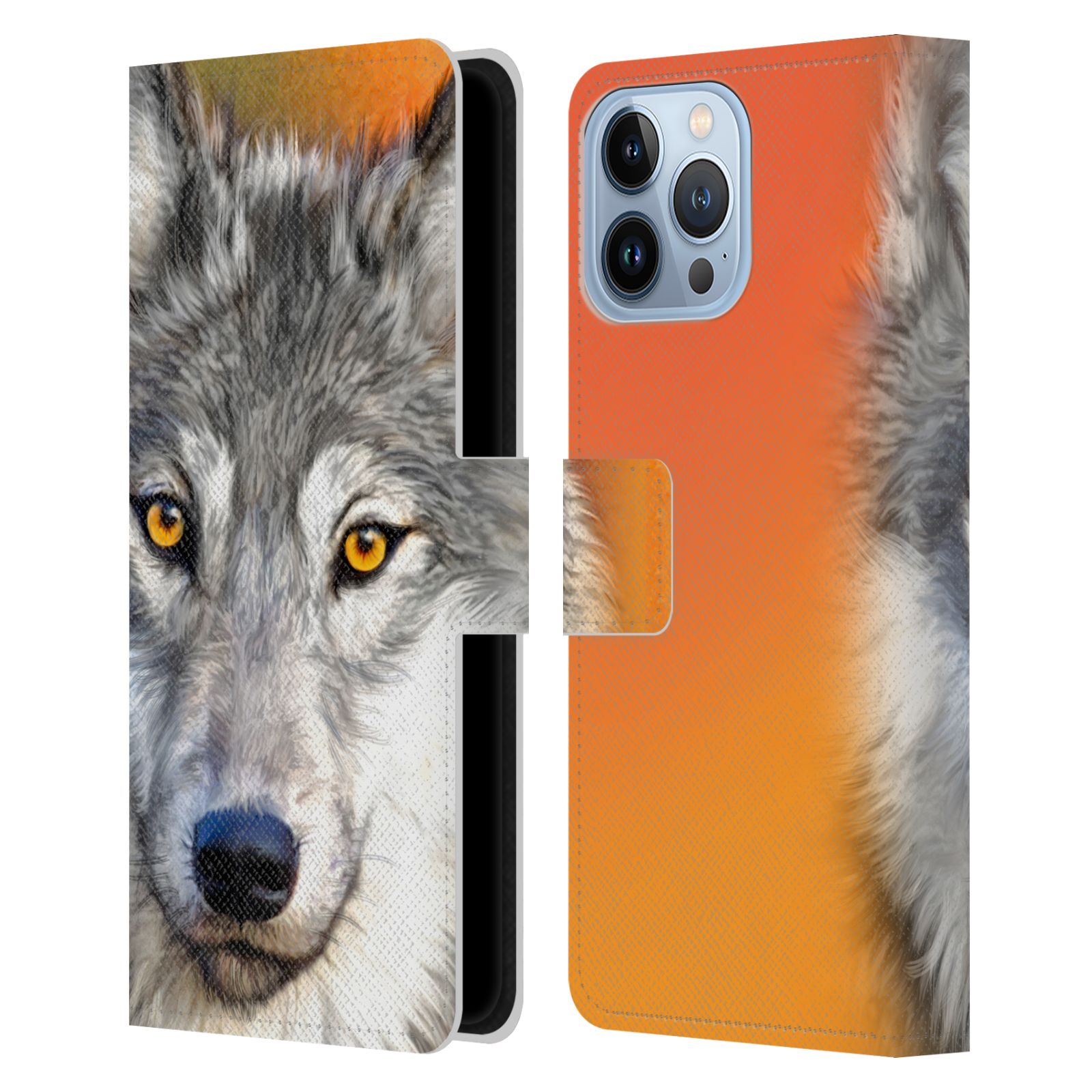 Pouzdro HEAD CASE na mobil Apple Iphone 13 PRO MAX  vlk oranžová