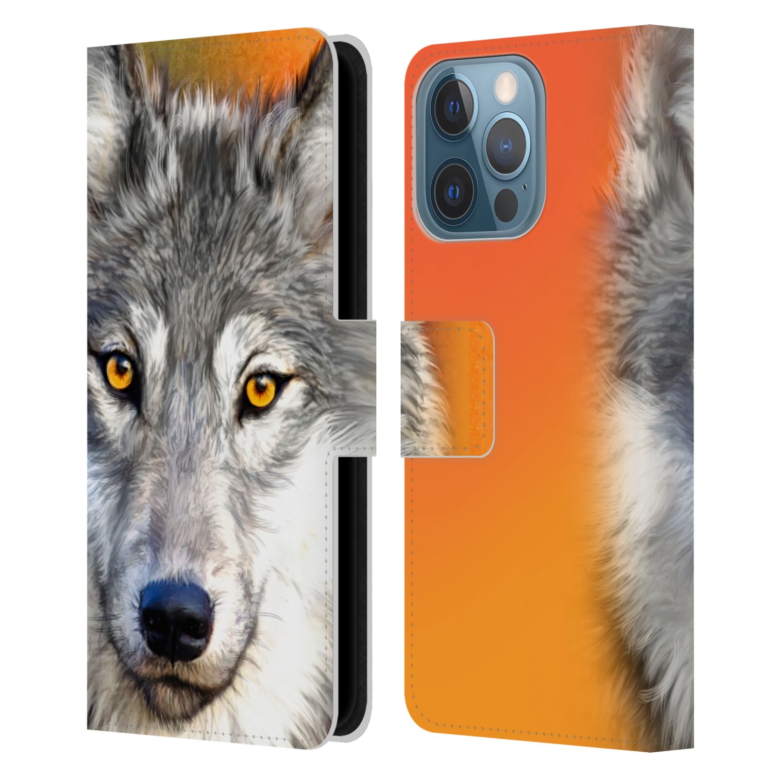Pouzdro HEAD CASE na mobil Apple Iphone 13 PRO  vlk oranžová