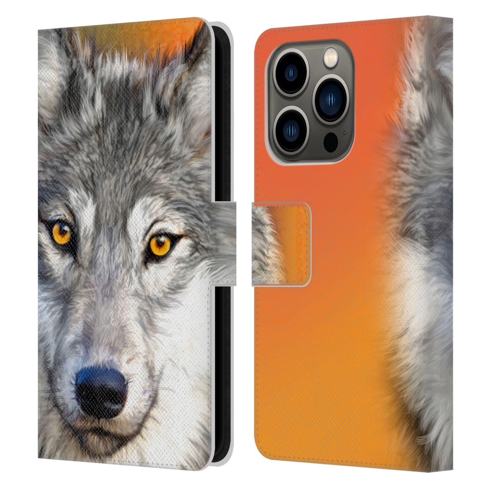 Pouzdro HEAD CASE na mobil Apple Iphone 14 PRO  vlk oranžová