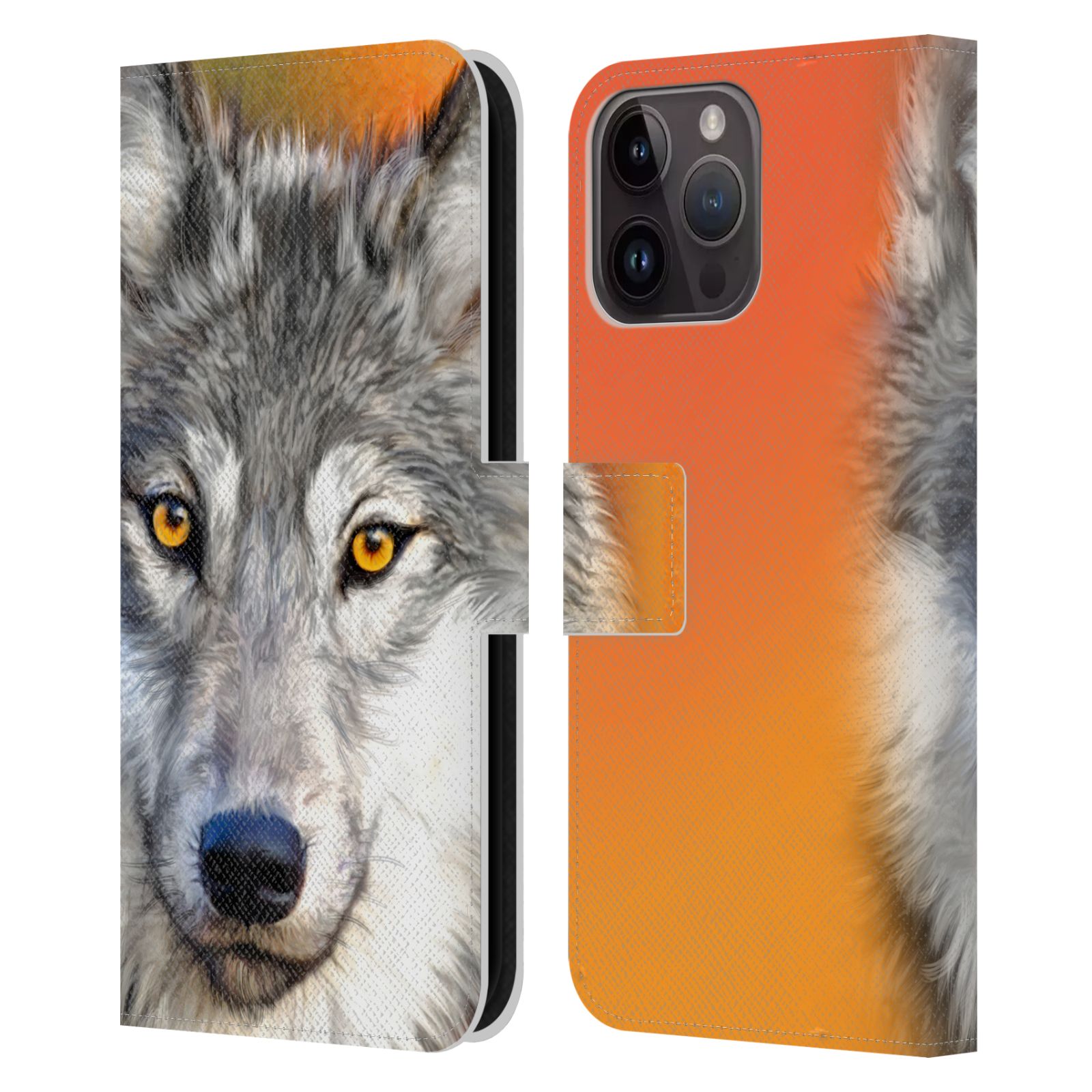 Pouzdro HEAD CASE na mobil Apple Iphone 15 PRO MAX  vlk oranžová