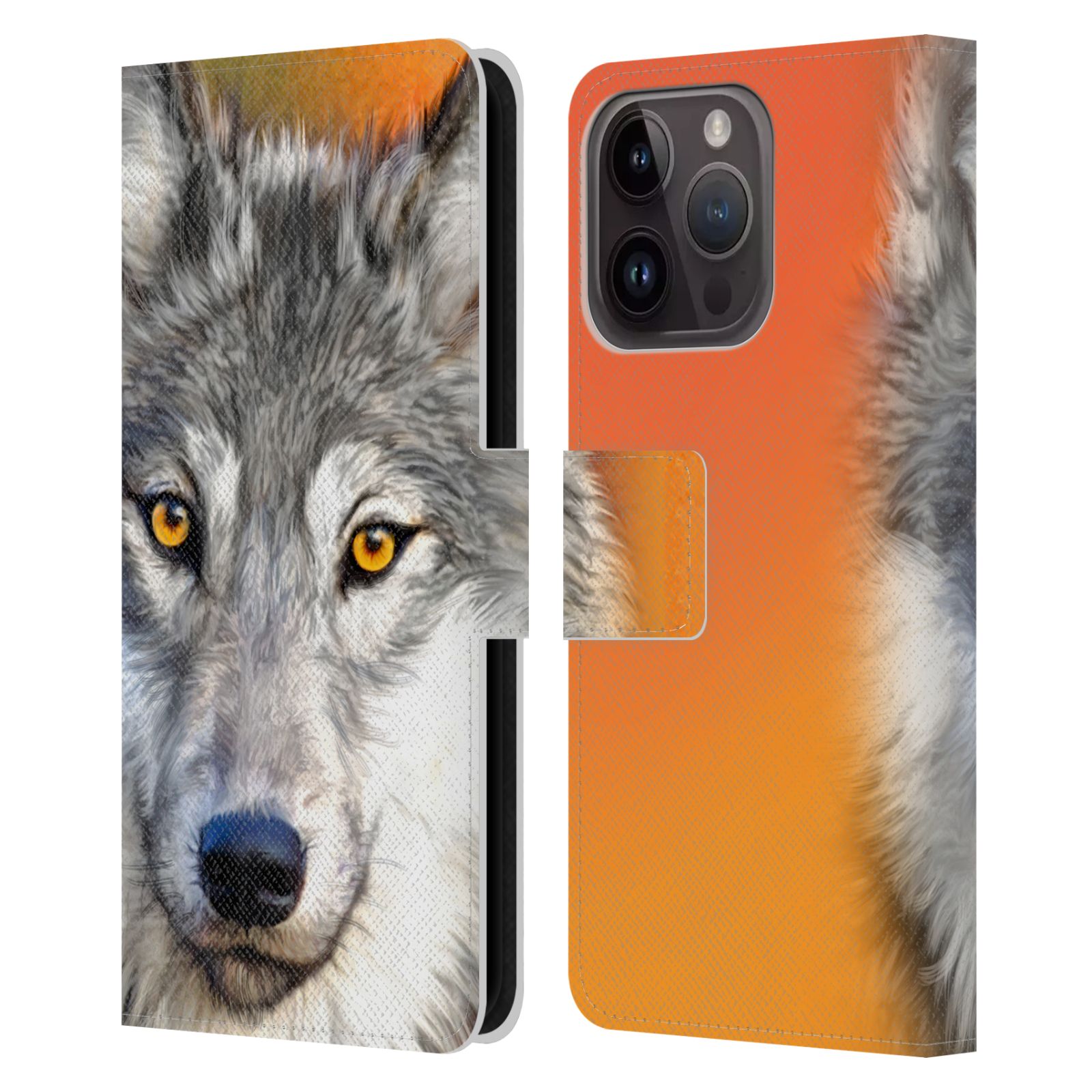 Pouzdro HEAD CASE na mobil Apple Iphone 15 PRO  vlk oranžová