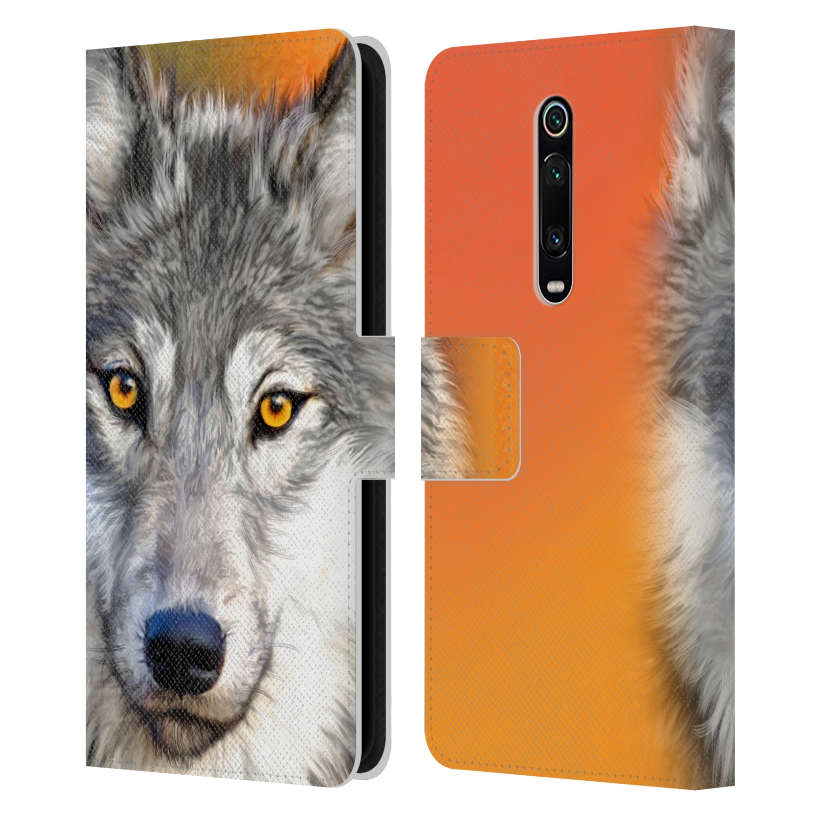 Pouzdro na mobil Xiaomi Mi 9T / Mi 9T PRO - Head Case - vlk oranžová