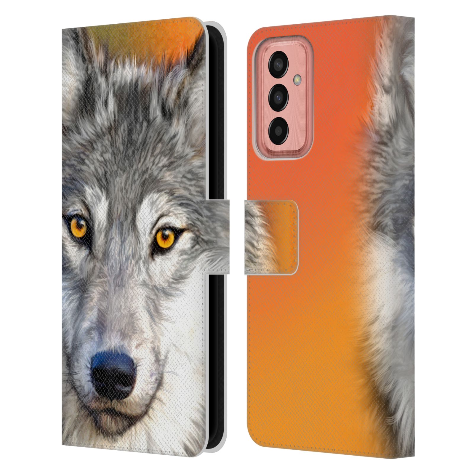 Pouzdro HEAD CASE na mobil Samsung Galaxy M13  vlk oranžová