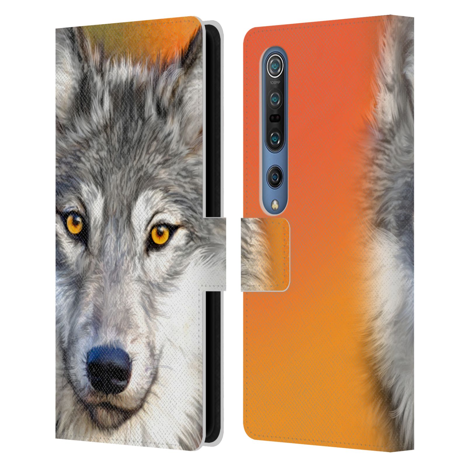 Pouzdro HEAD CASE na mobil Xiaomi Mi 10 / Mi 10 PRO  vlk oranžová