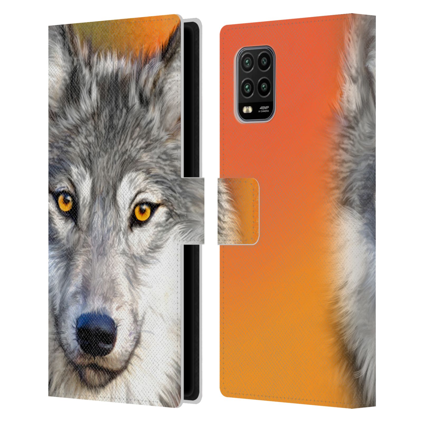 Pouzdro na mobil Xiaomi Mi 10 LITE - Head Case - vlk oranžová