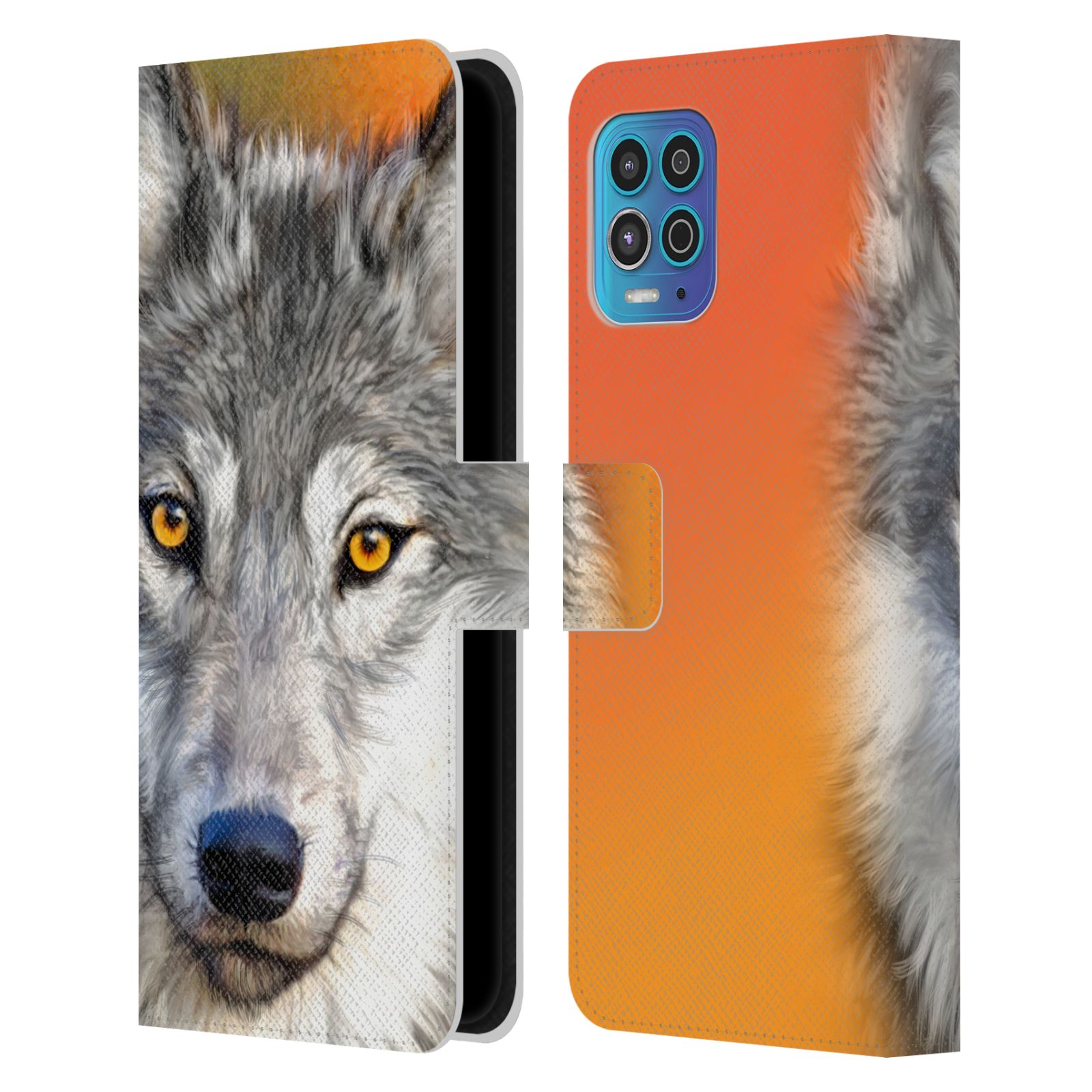 Pouzdro HEAD CASE na mobil Motorola MOTO G100  vlk oranžová