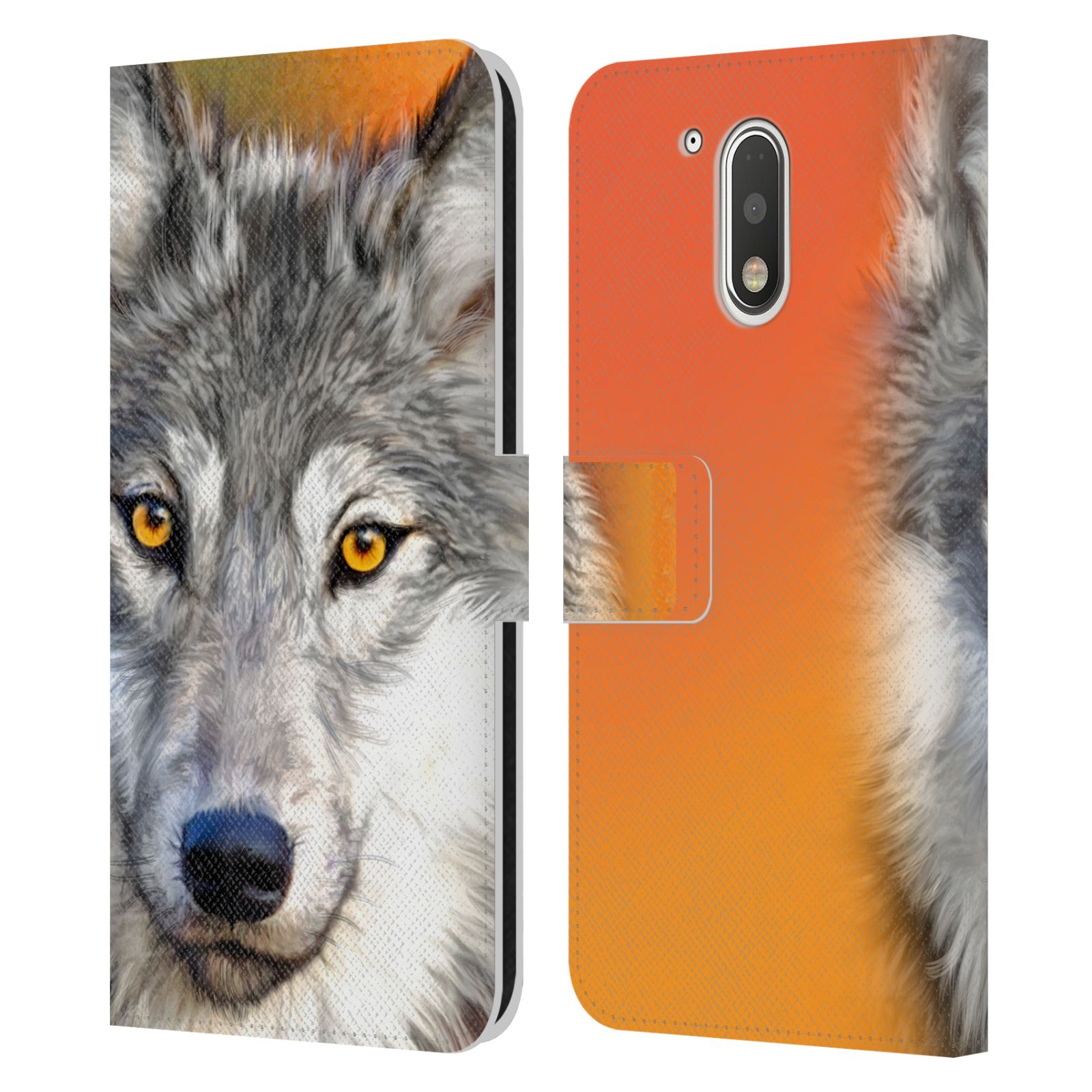 Pouzdro HEAD CASE na mobil Motorola Moto G41  vlk oranžová