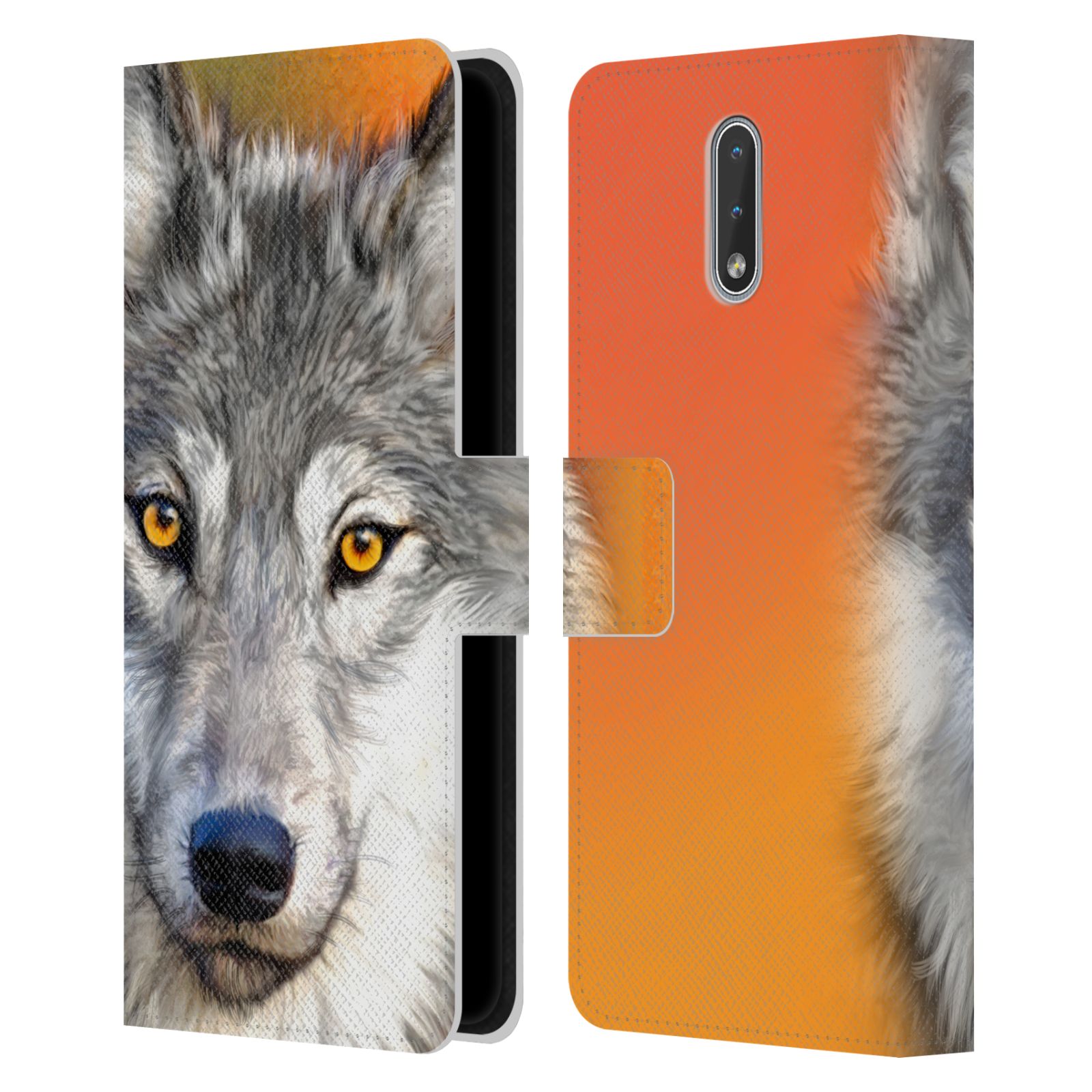 Pouzdro HEAD CASE na mobil Nokia 2.3  vlk oranžová