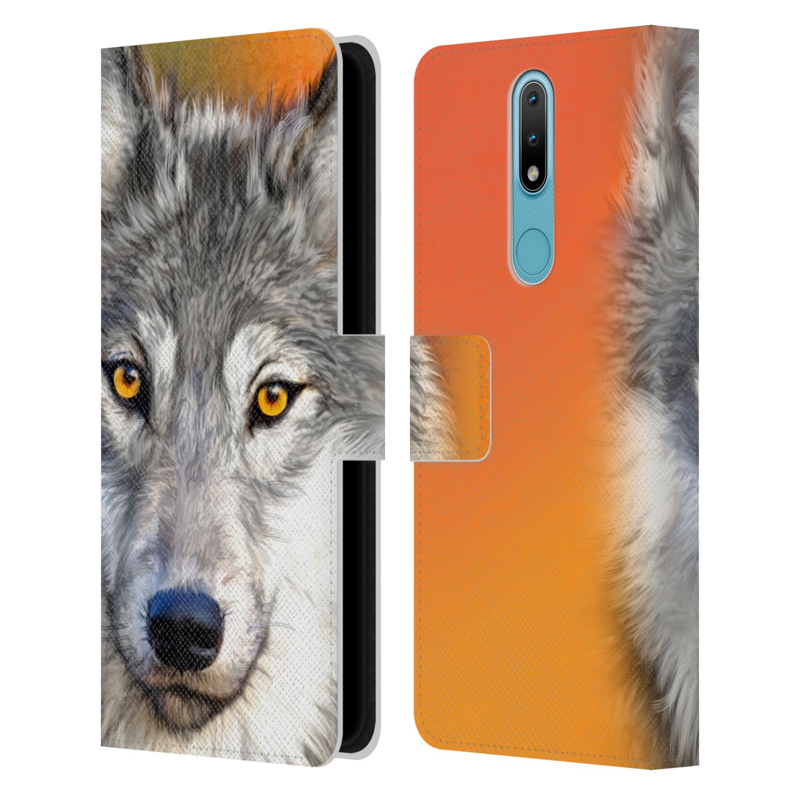 Pouzdro HEAD CASE na mobil Nokia 2.4  vlk oranžová