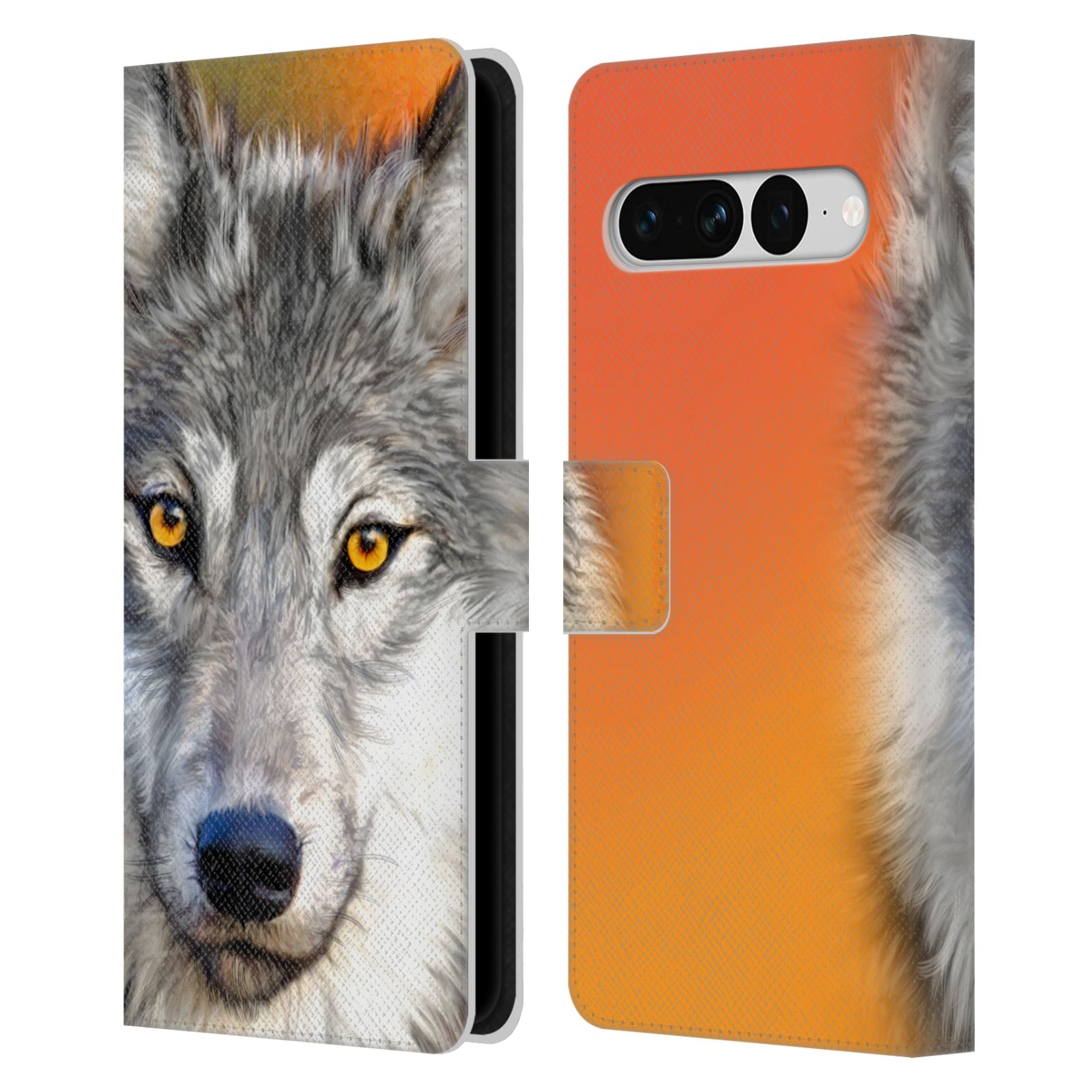 Pouzdro HEAD CASE na mobil Google Pixel 7 PRO  vlk oranžová