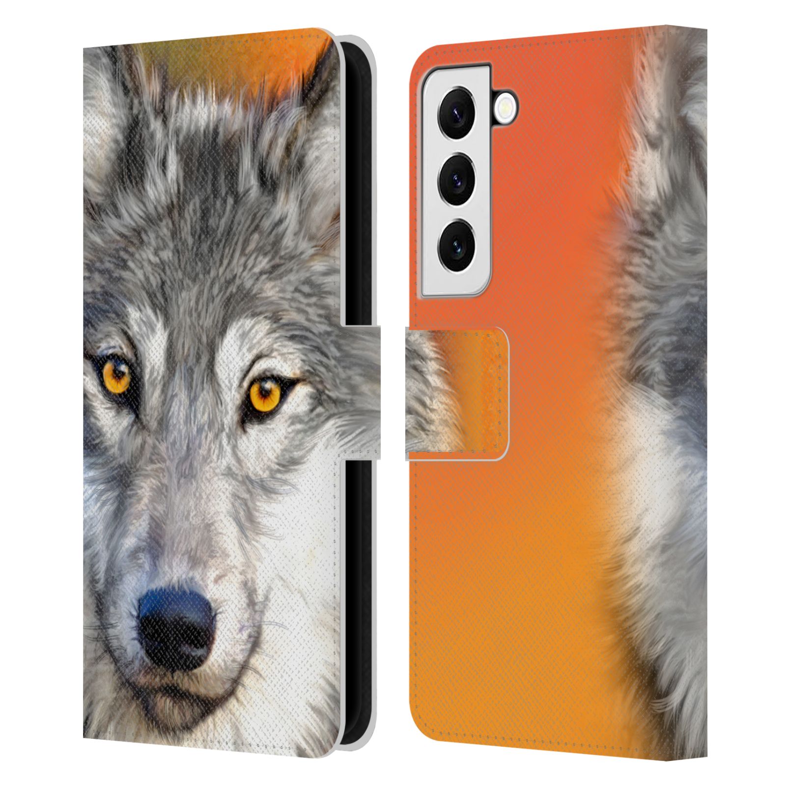 Pouzdro HEAD CASE na mobil Samsung Galaxy S22 / S22 5G  vlk oranžová