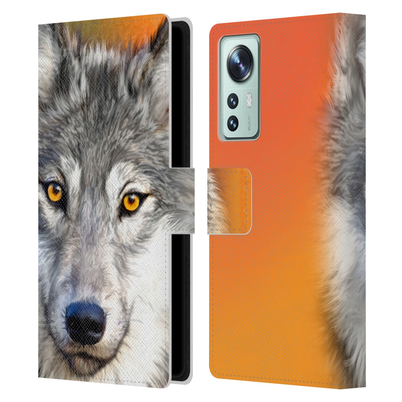 Pouzdro HEAD CASE na mobil Xiaomi 12  vlk oranžová