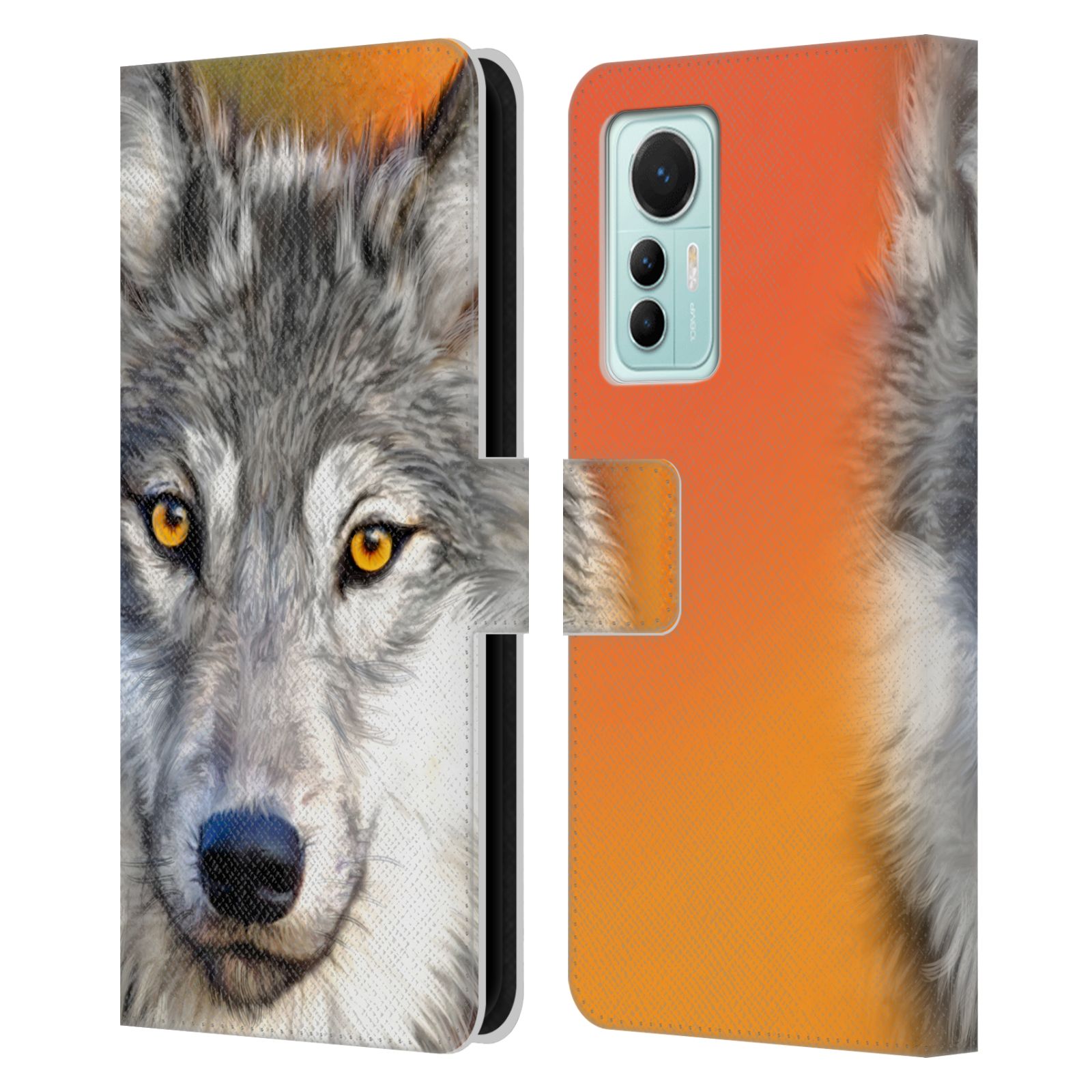 Pouzdro HEAD CASE na mobil Xiaomi 12 LITE  vlk oranžová