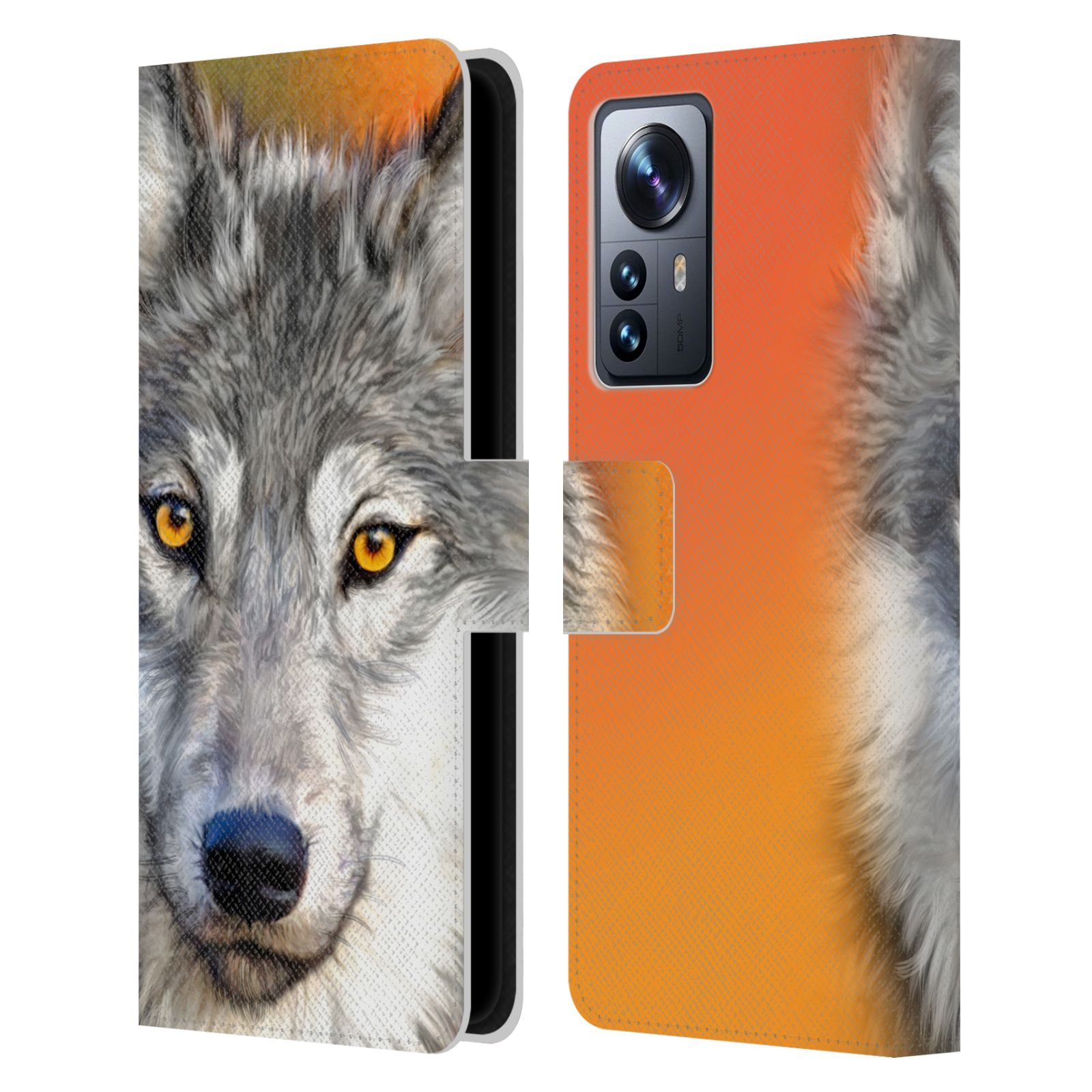 Pouzdro HEAD CASE na mobil Xiaomi 12 PRO  vlk oranžová