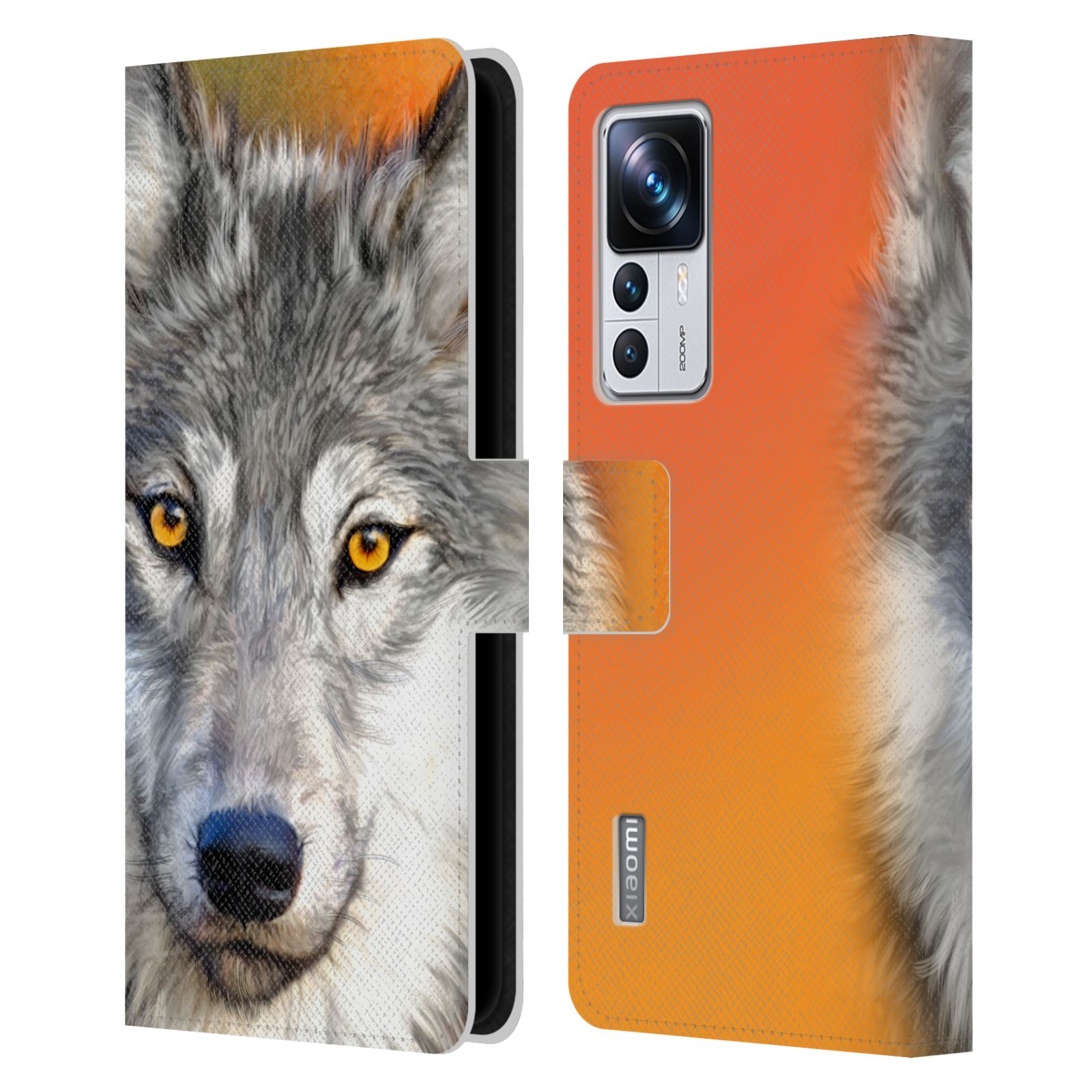 Pouzdro HEAD CASE na mobil Xiaomi 12T PRO  vlk oranžová