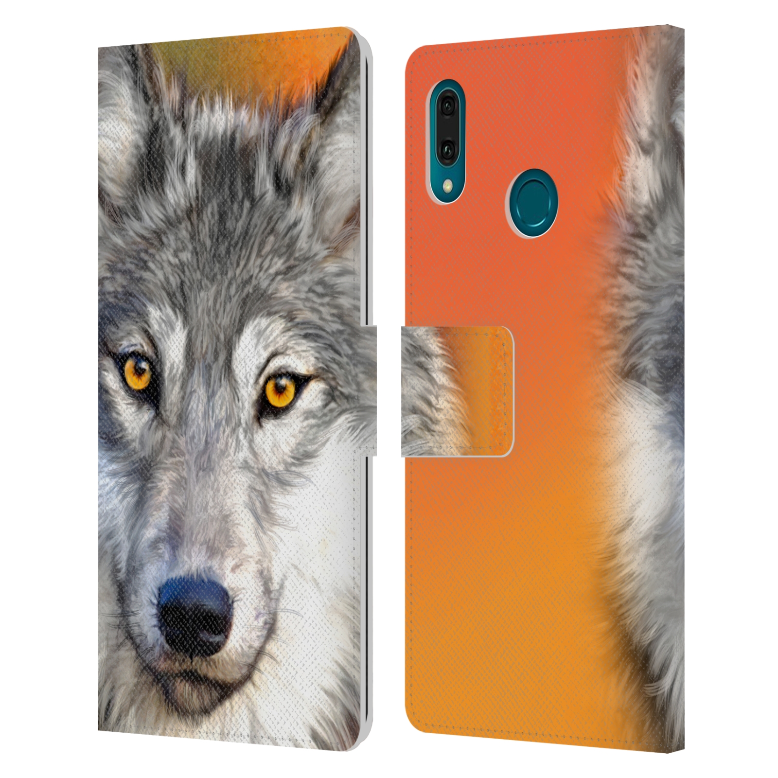 Pouzdro na mobil Huawei Y9 2019 - Head Case - vlk oranžová