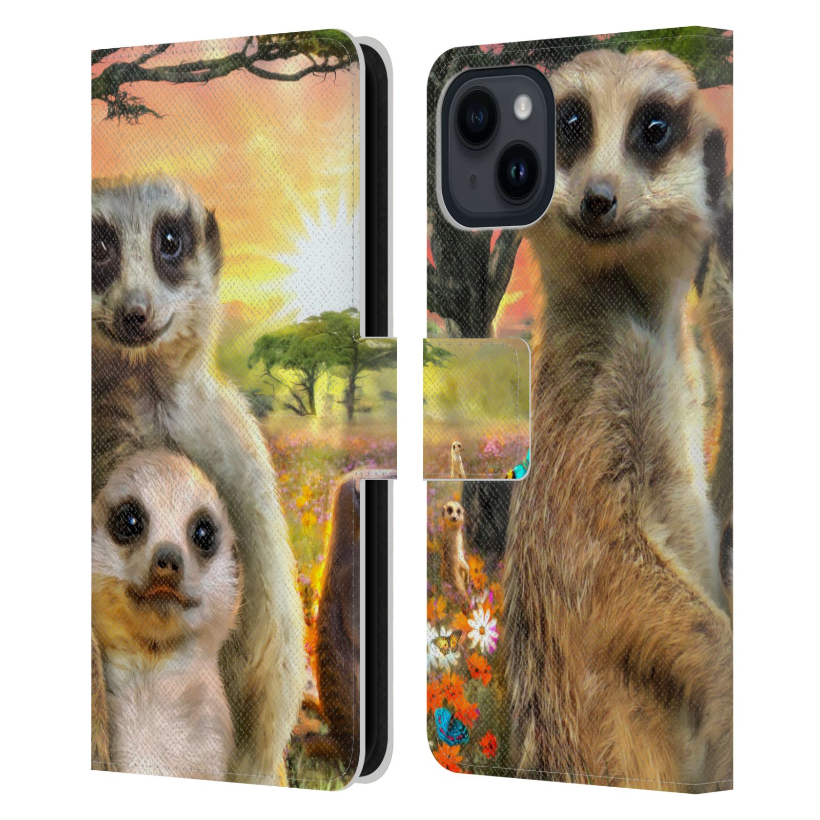 Pouzdro HEAD CASE na mobil Apple Iphone 15  malé surikaty