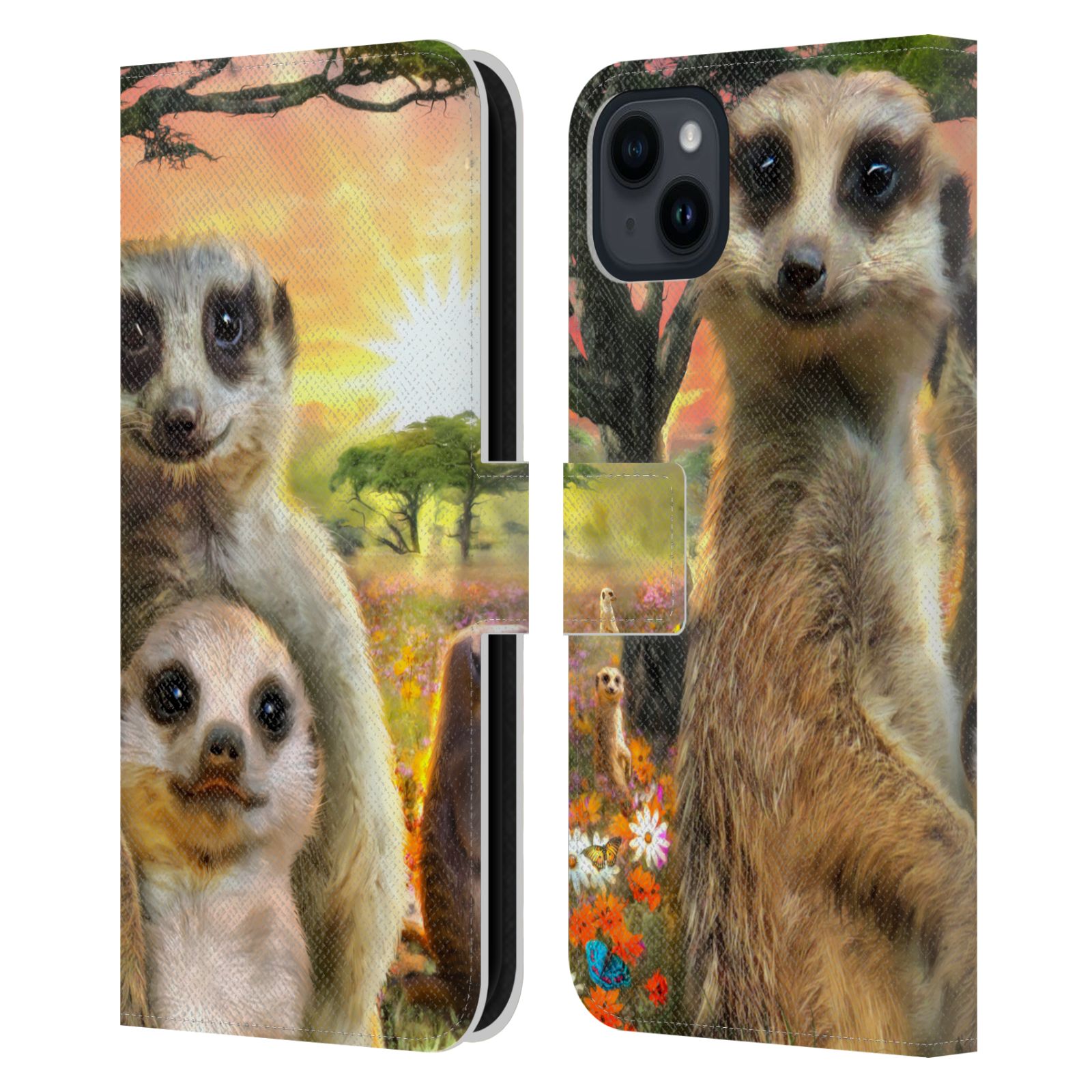 Pouzdro HEAD CASE na mobil Apple Iphone 15 PLUS  malé surikaty