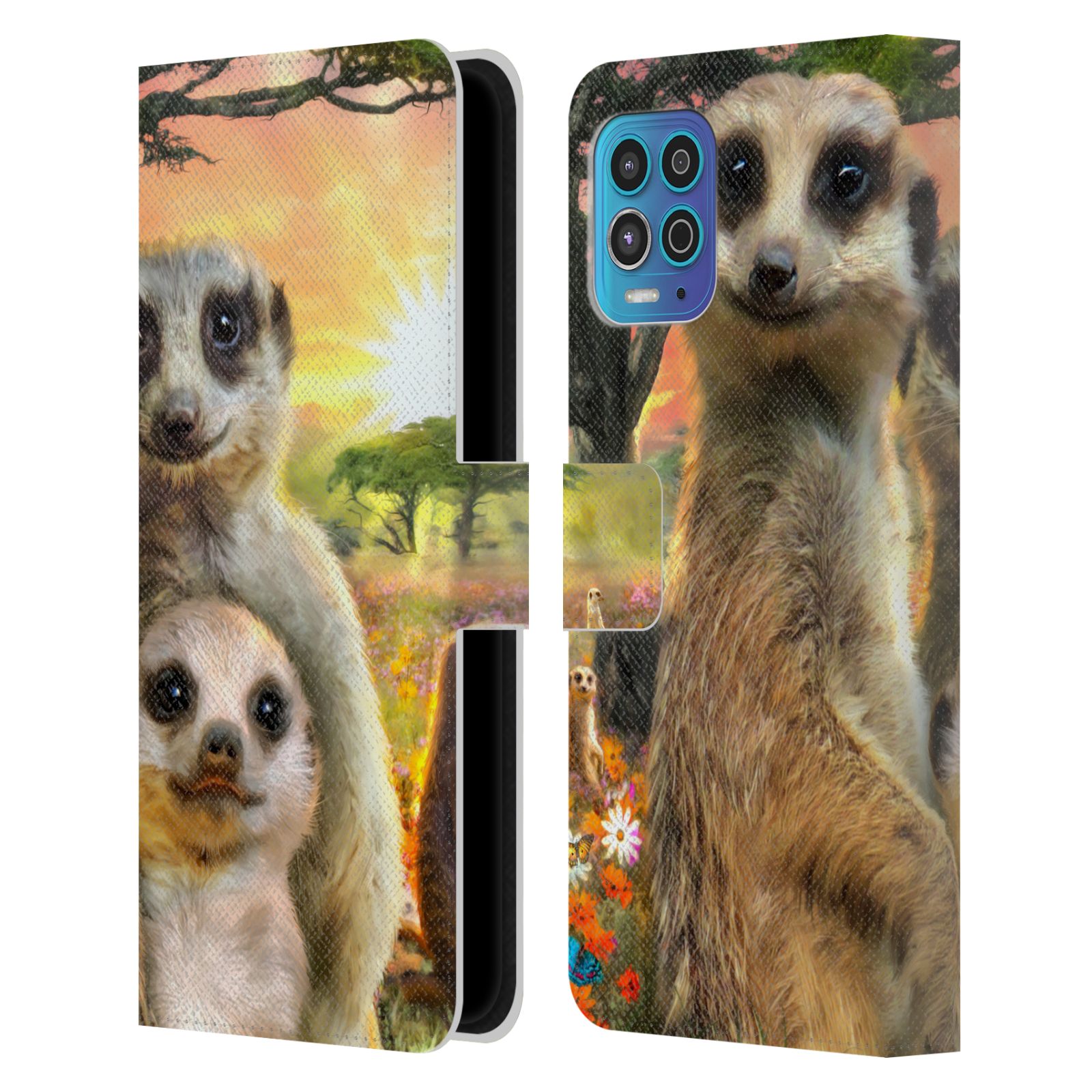 Pouzdro HEAD CASE na mobil Motorola MOTO G100  malé surikaty