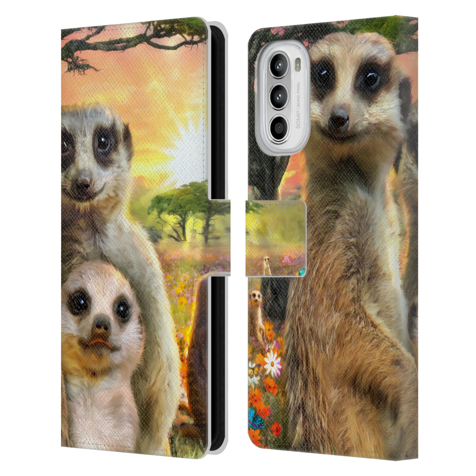 Pouzdro HEAD CASE na mobil Motorola Moto G52  malé surikaty